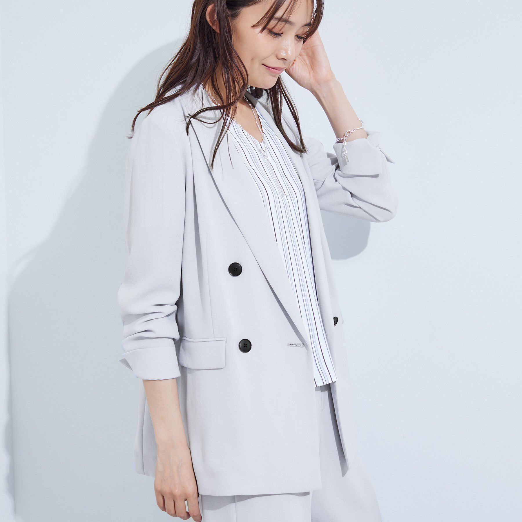 INDIVI「【着る日傘／遮熱／UVケア】ダブルジャケット」|テーラードジャケット|