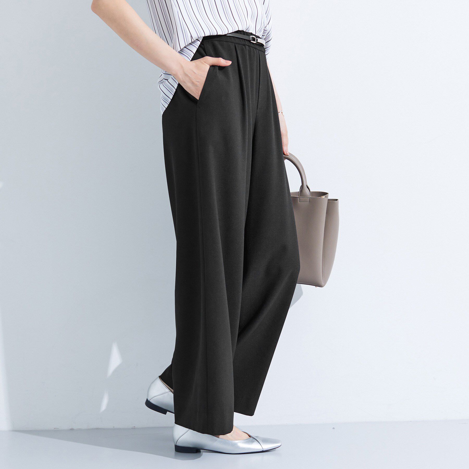 INDIVI「【UVケア／SETUP可能】エアリージョーゼット ワイドパンツ」|その他|