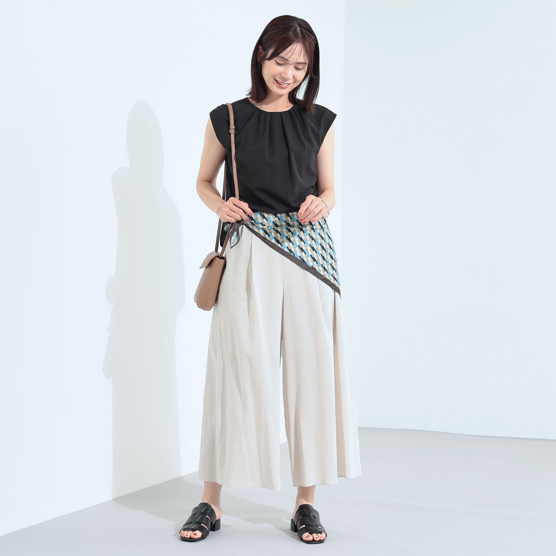 INDIVI「【クールエアー素材／UVケア／吸汗速乾】エアリータックブラウス」|シャツ・ブラウス|