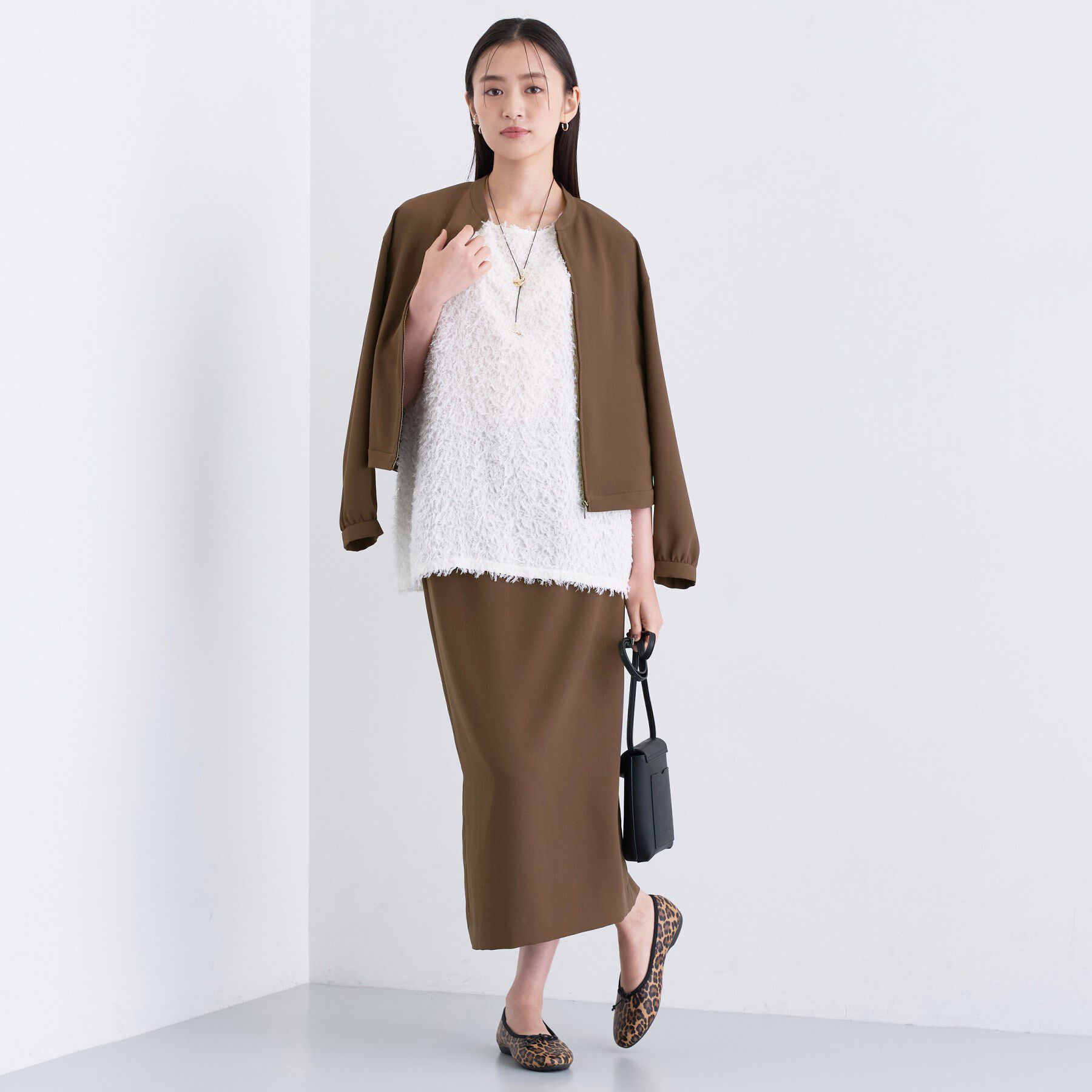 INDIVI「【洗える／UVケア／吸汗速乾】ジョーゼットナロースカート」|スカート|