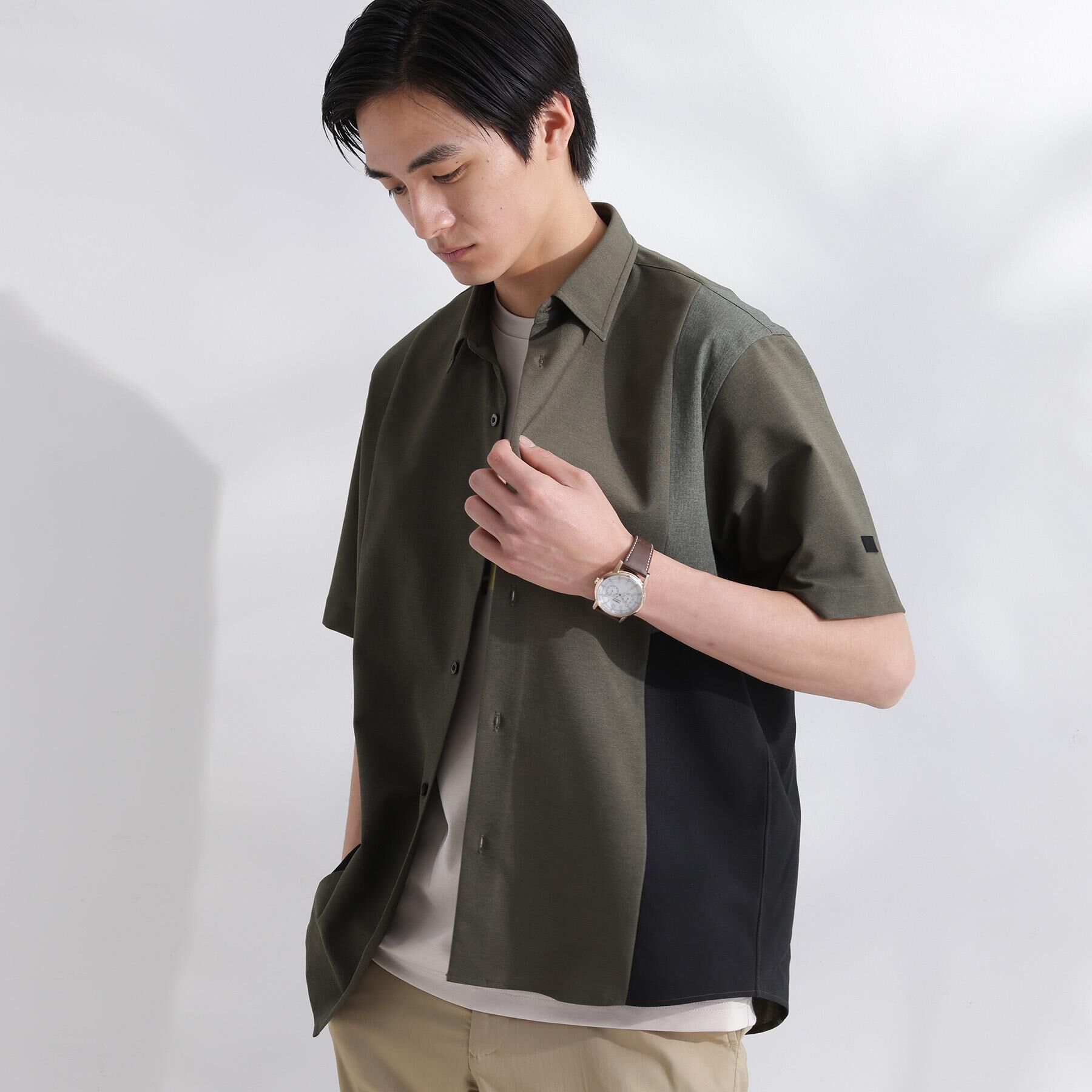 TAKEO KIKUCHI「サイド切り替え 半袖シャツ」|シャツ・ブラウス|