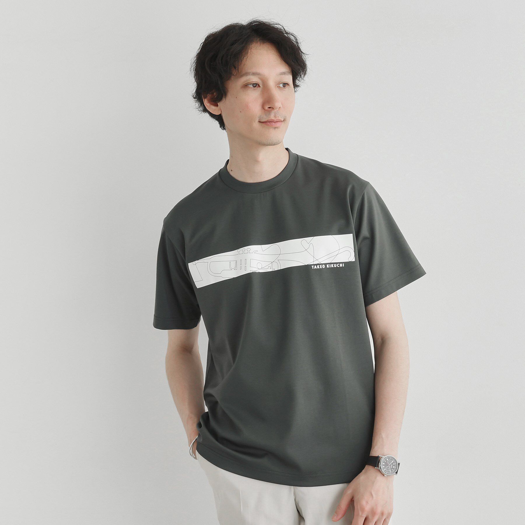 TAKEO KIKUCHI「バープリントポンチTシャツ」|Tシャツ・カットソー|