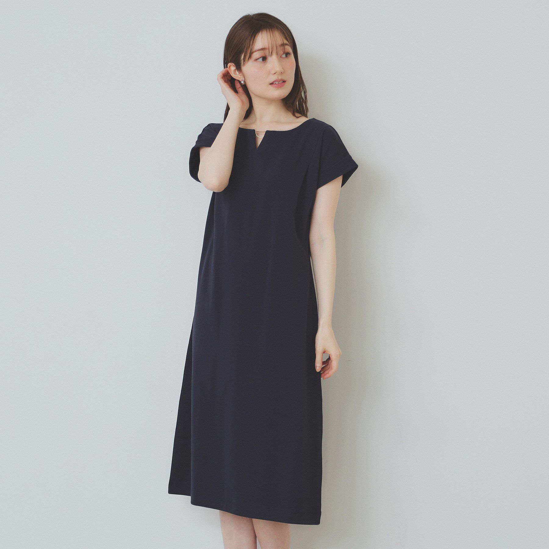 index「《5色展開/XS-3Lサイズ》Iラインシルエットワンピース【UV/接触冷感/洗濯機洗い可】」|ワンピース|