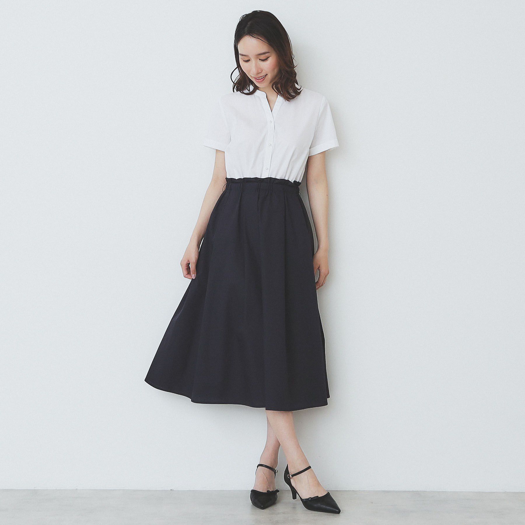 index「《andGIRL掲載》タックフレアワンピース【洗濯機洗い可/イージーアイロン】」|ワンピース|