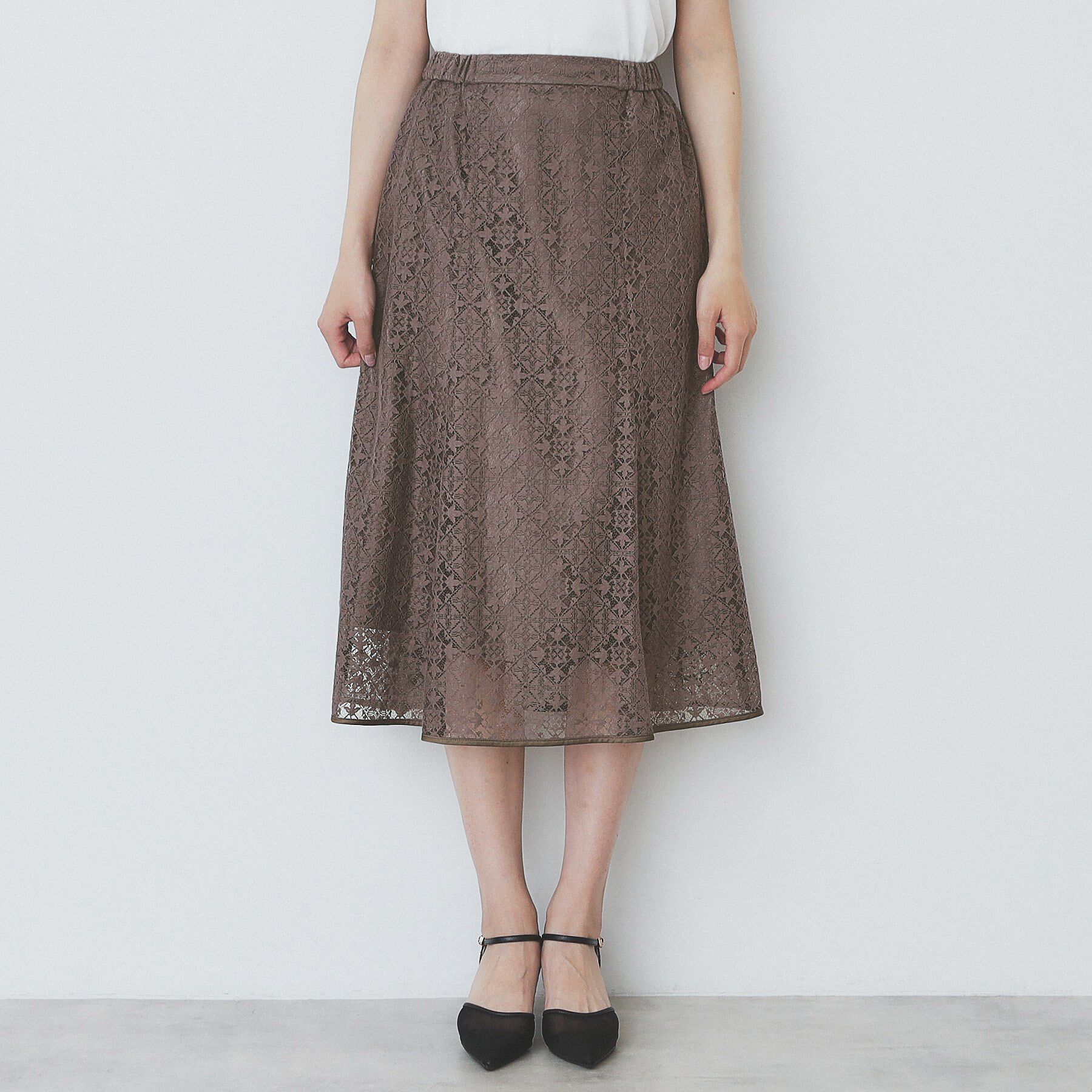 index「ジオメレースフレアスカート/セットアップ対応【洗濯機洗い可】」|スカート|