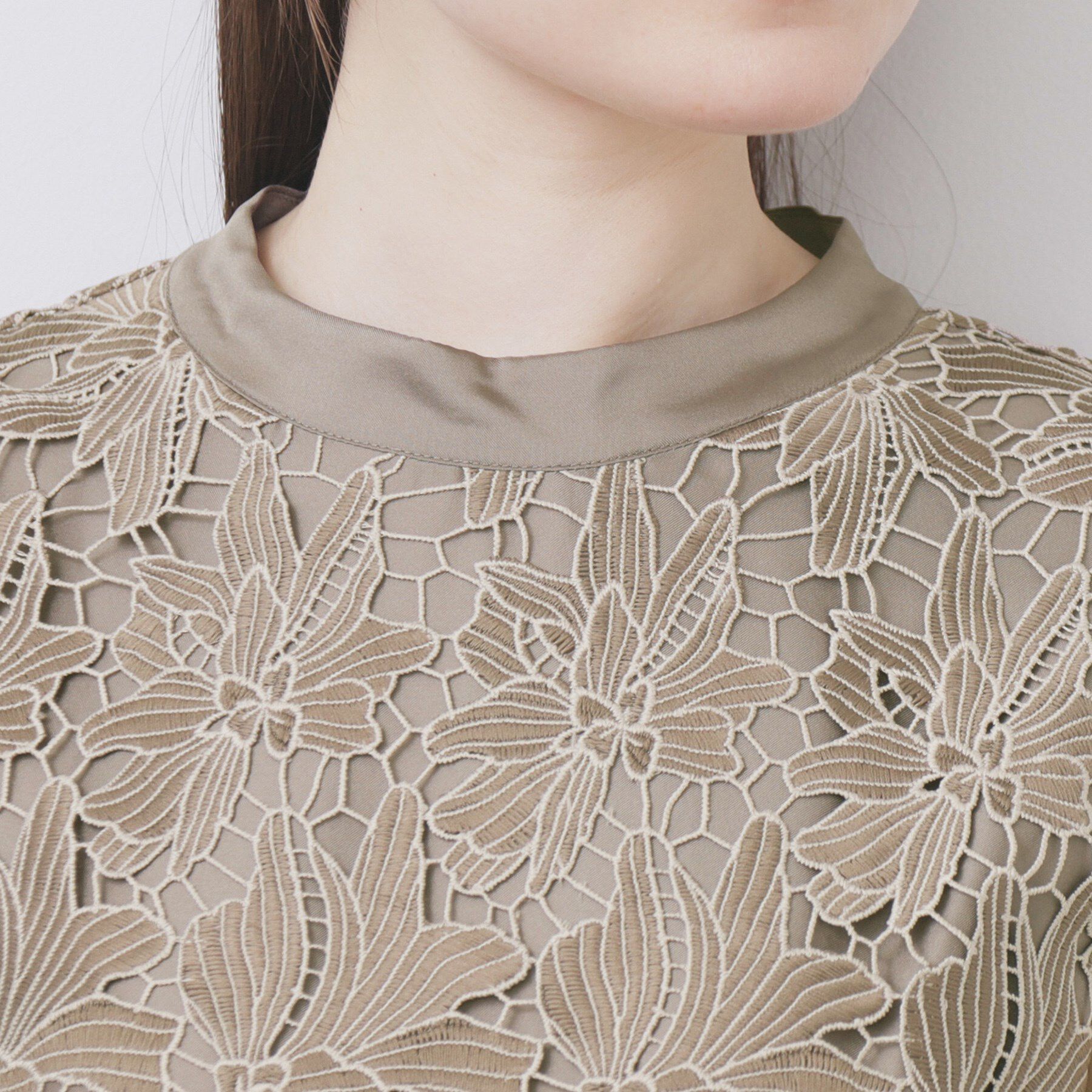 index「バイカラーレースワンピース【洗濯機洗い可】」|ワンピース|