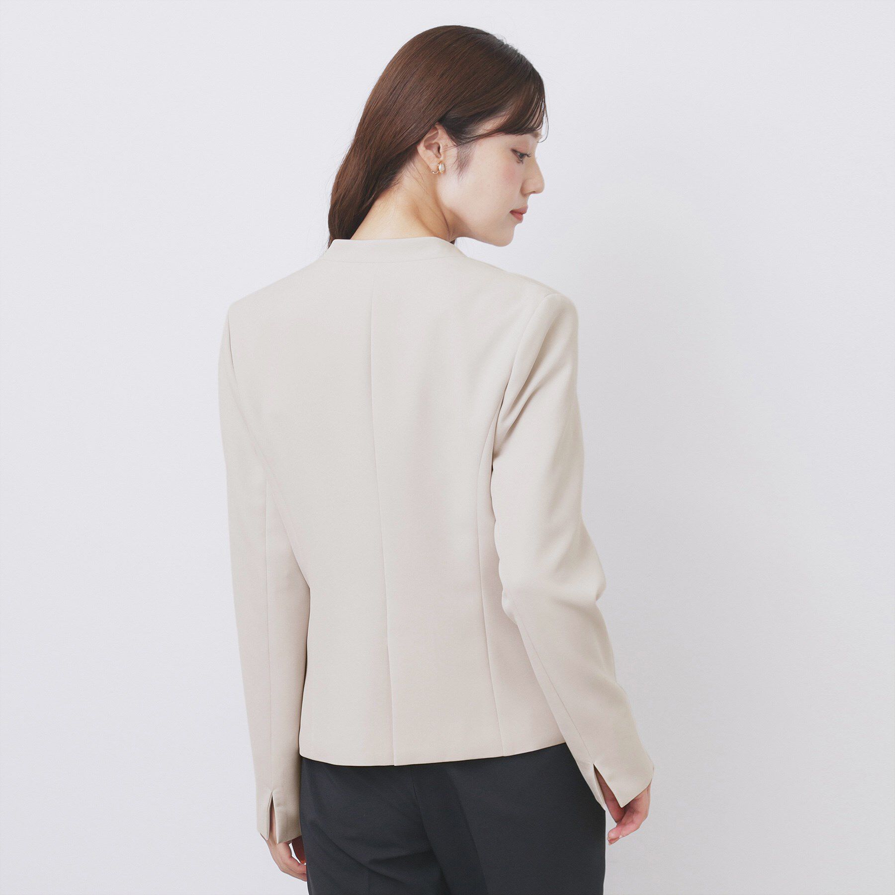 index「ストレッチノーカラージャケット/セットアップ対応【洗濯機洗い可/イージーアイロン/防シワ】」|ノーカラージャケット|