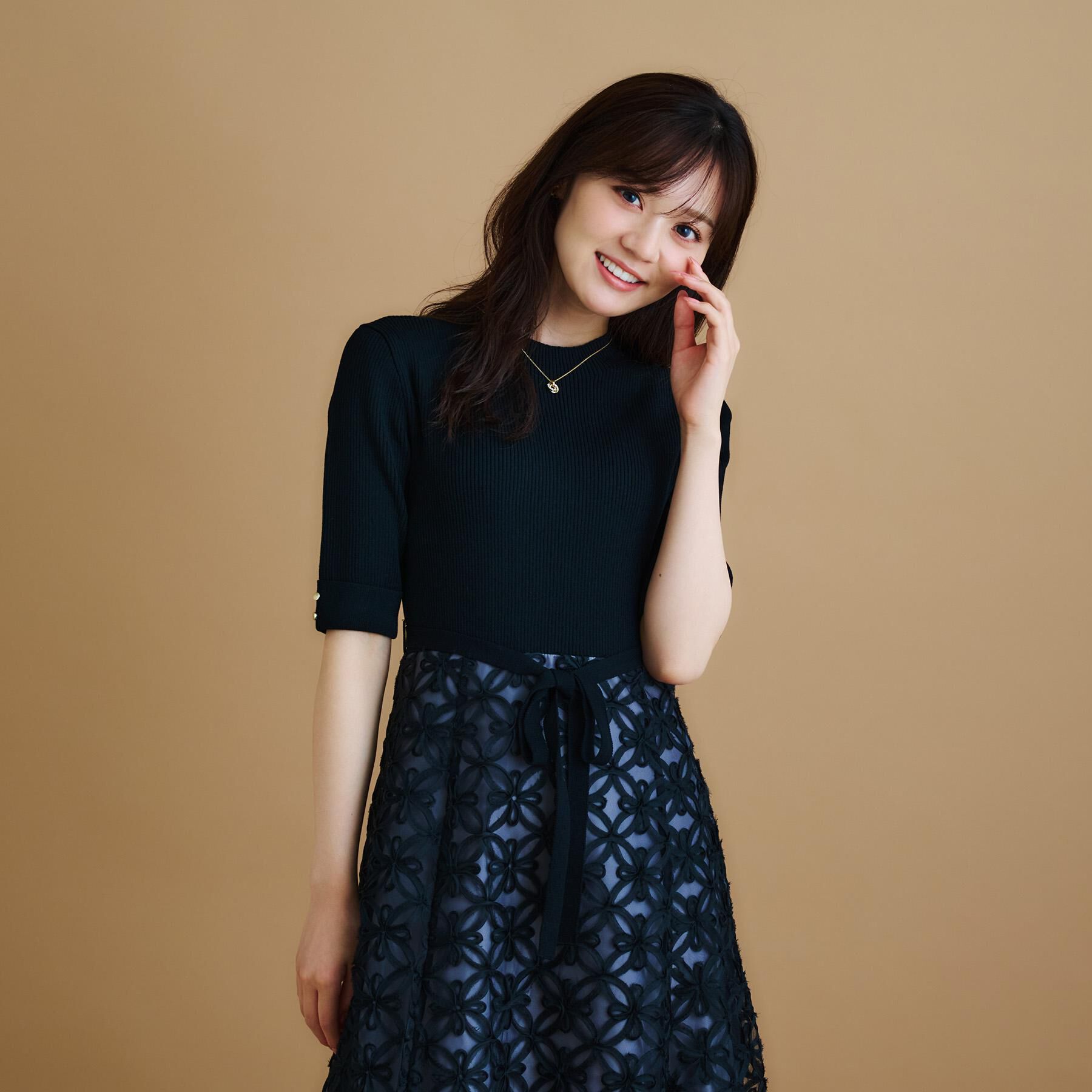 index「フラワーレースドッキングワンピース【洗える/抗ピル】」|ワンピース|