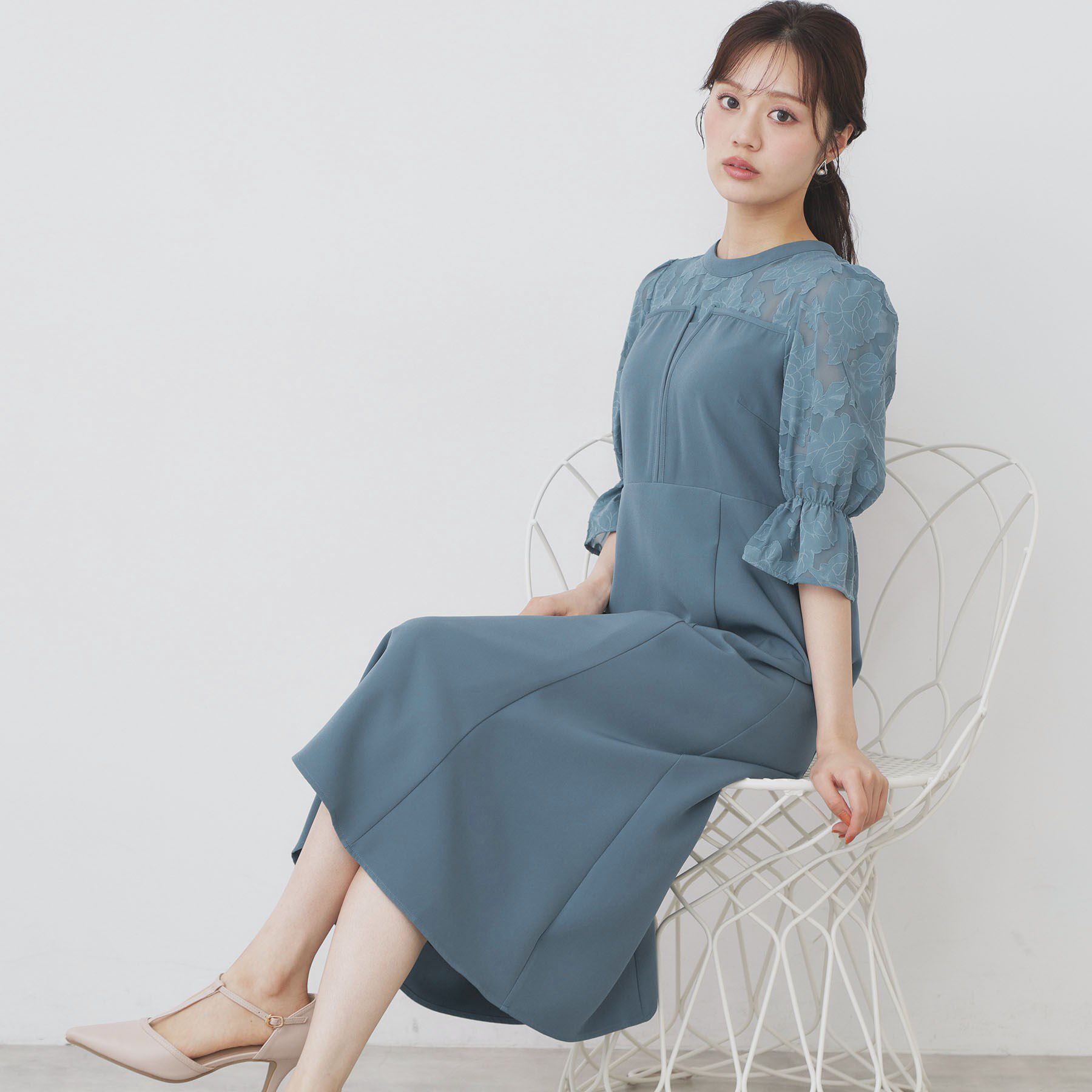 index「ドッキングマーメイドフレアワンピース【洗濯機OK/イージーアイロン/防シワ】」|ワンピース|