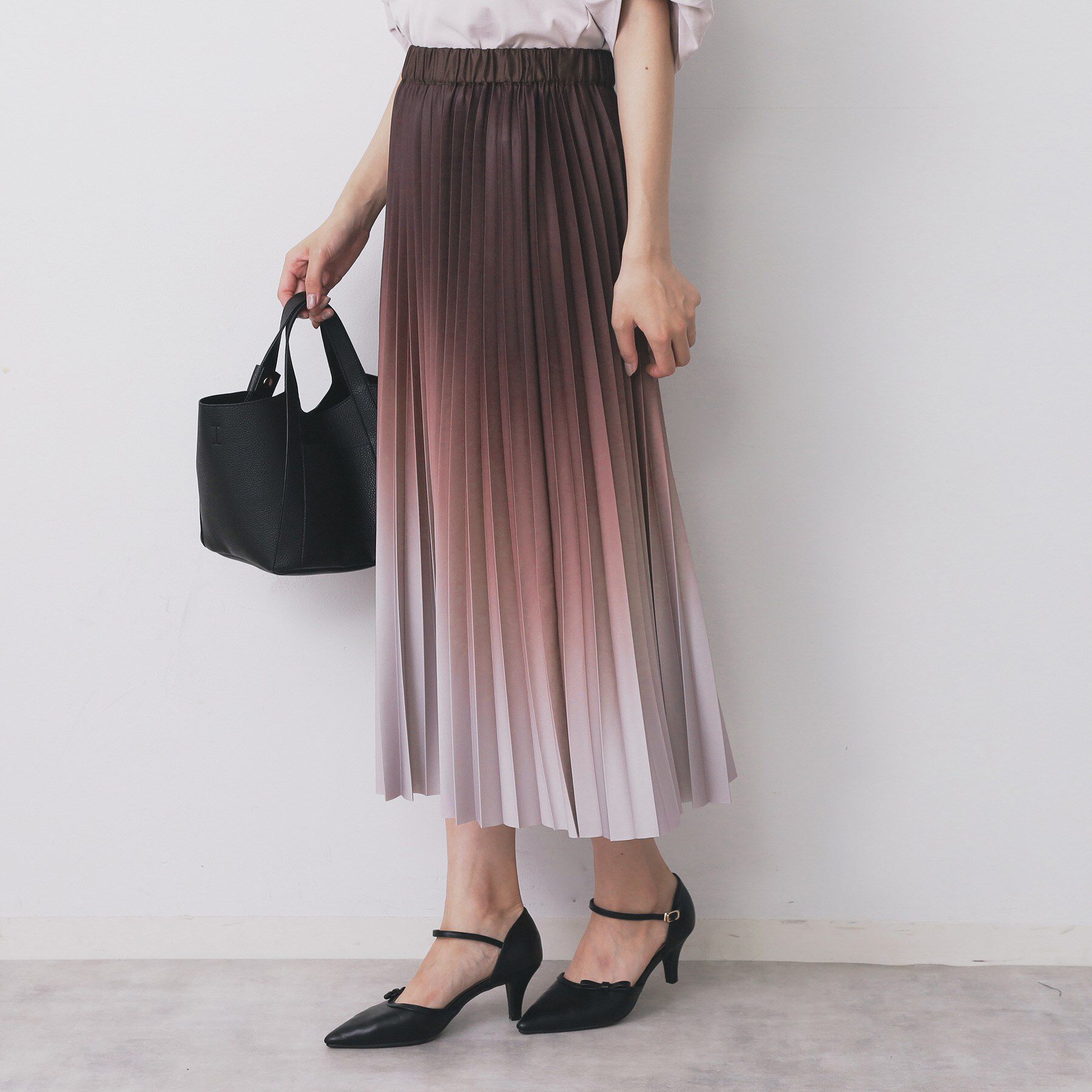 index「グラデーションプリーツスカート【洗濯機OK/防シワ】」|スカート|ブラウン(044)