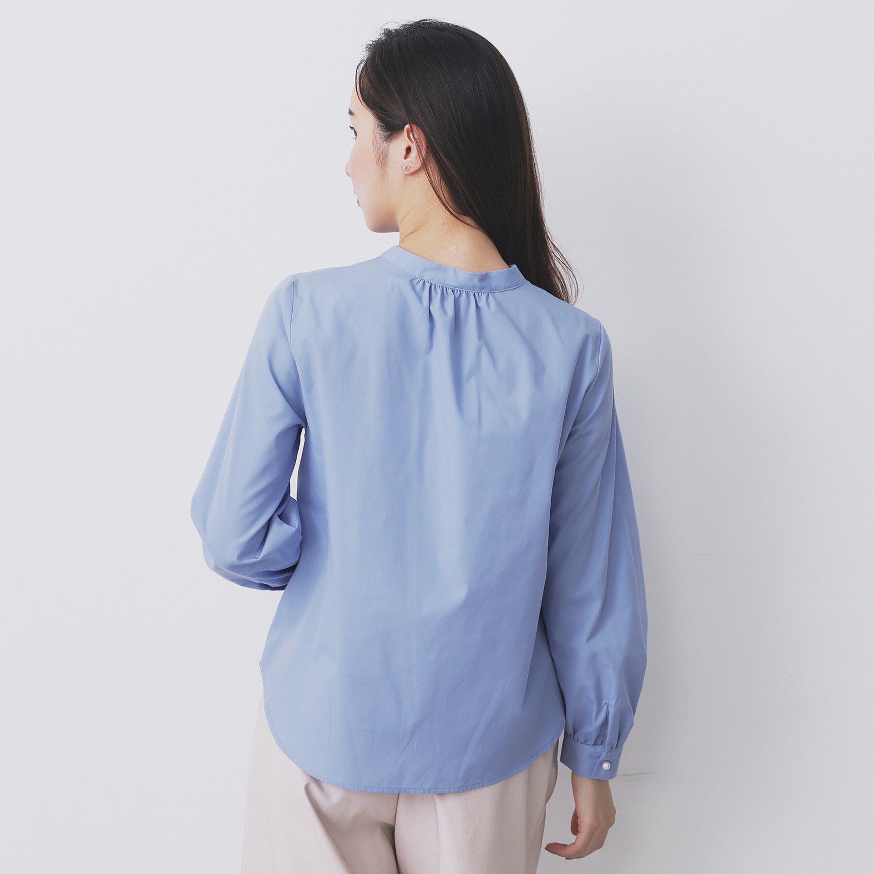 index「バンドカラーフリルブラウス【洗濯機OK/イージーアイロン/防シワ】」|シャツ・ブラウス|