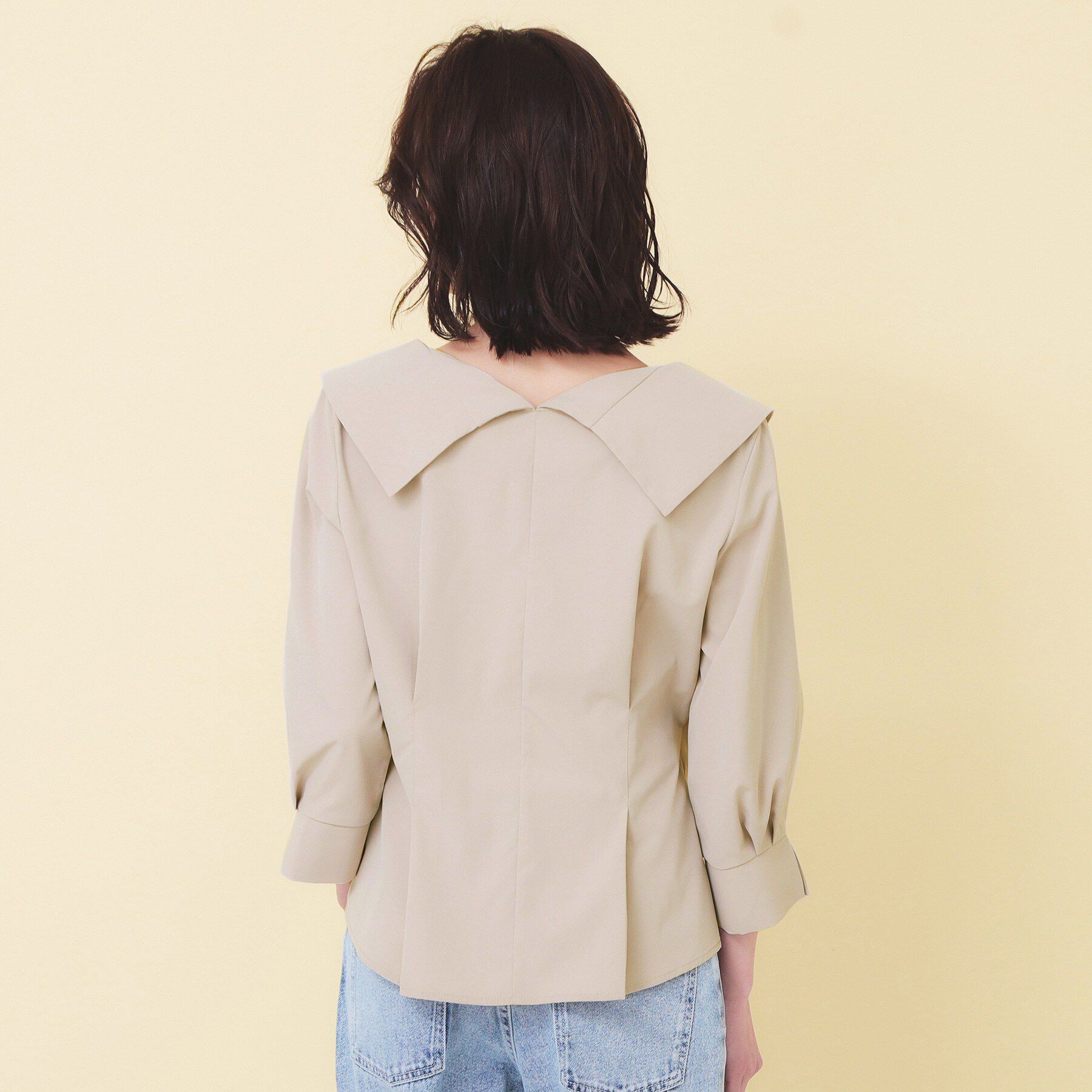 index「変形カシュクールタックシャツ【洗濯機OK／ストレッチ】」|シャツ・ブラウス|