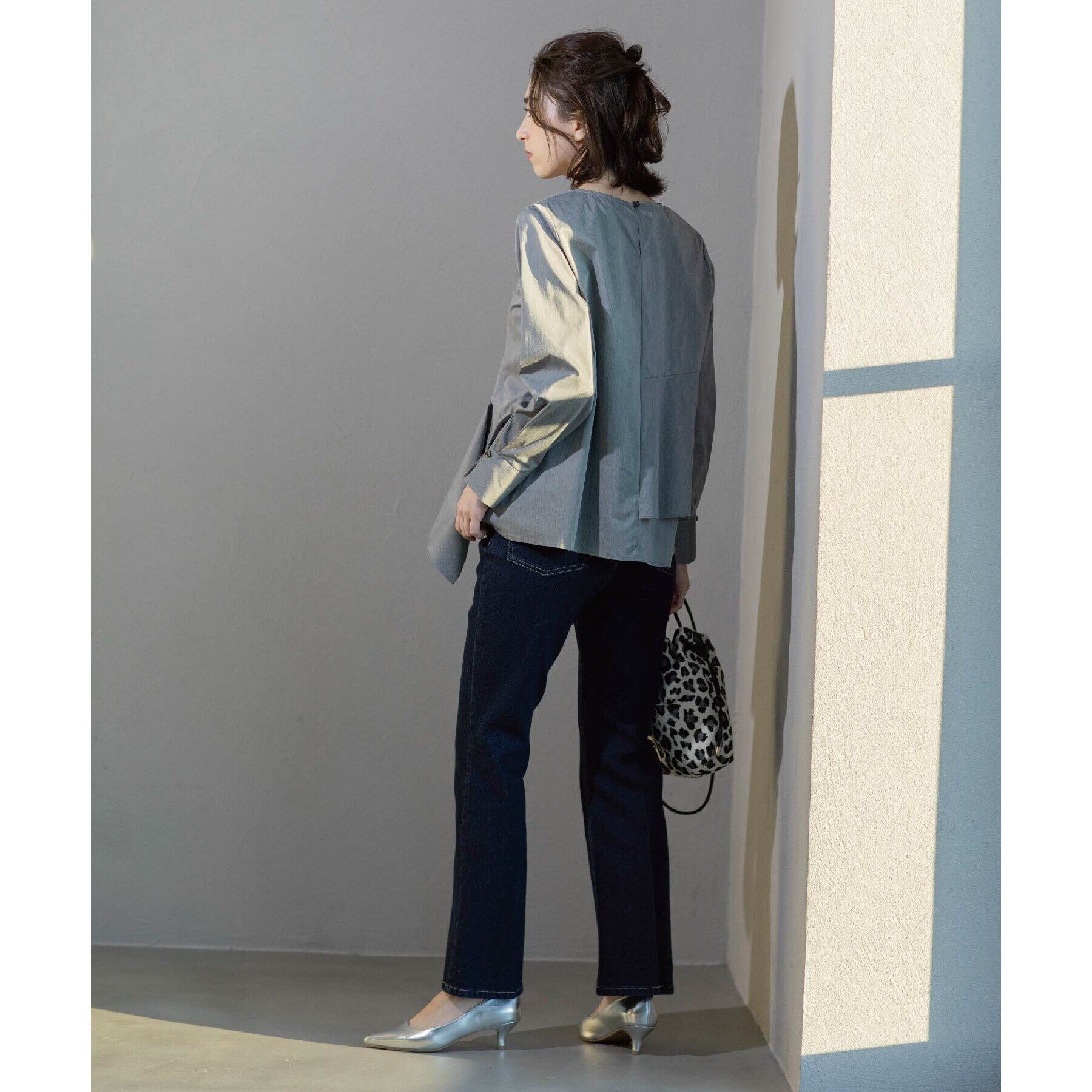 OPAQUE.CLIP「《SS-LLサイズ》ストレッチセミフレアデニム【洗濯機洗い可】」|デニム|