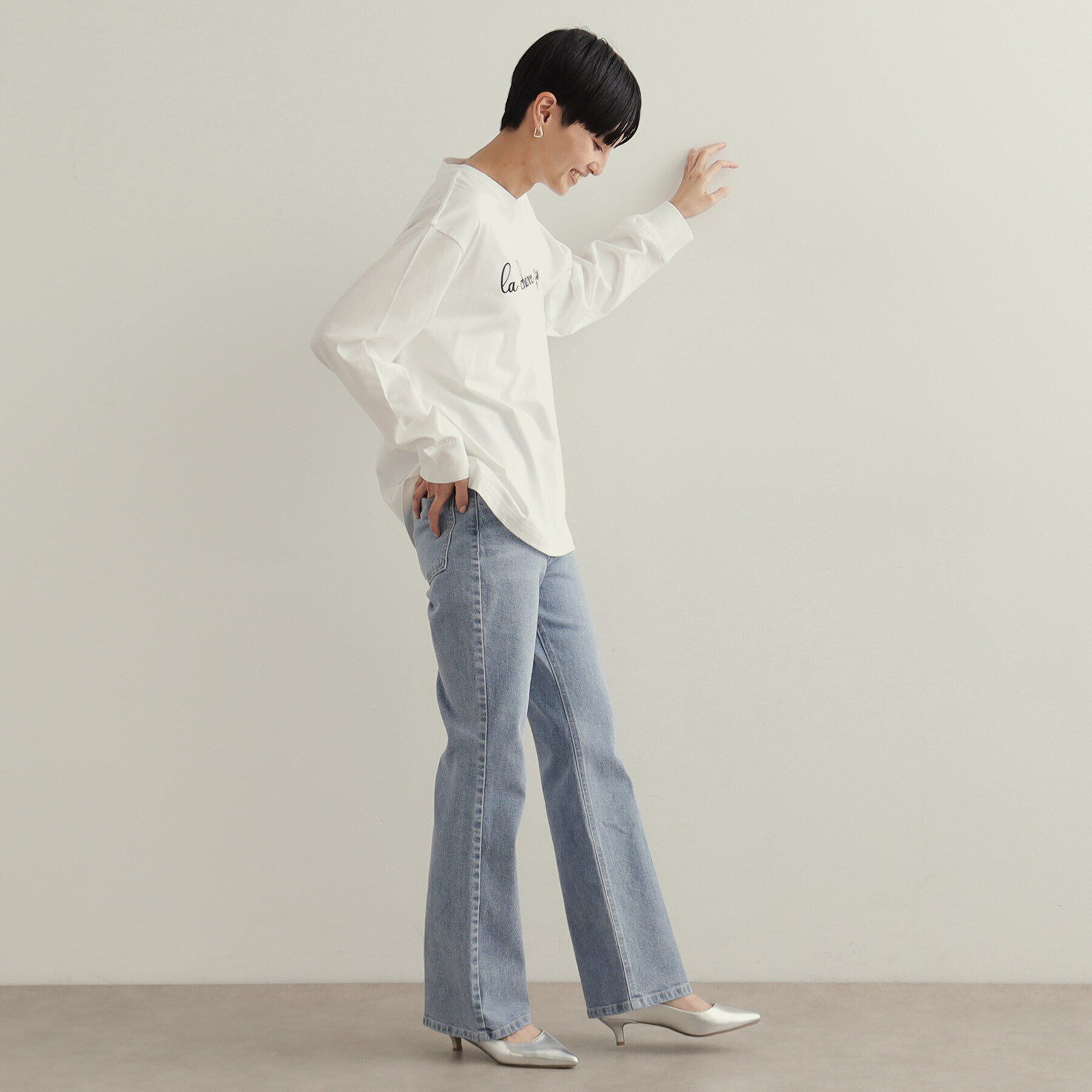 OPAQUE.CLIP「刺繍ロゴトップス【洗濯機洗い可】」|Tシャツ・カットソー|