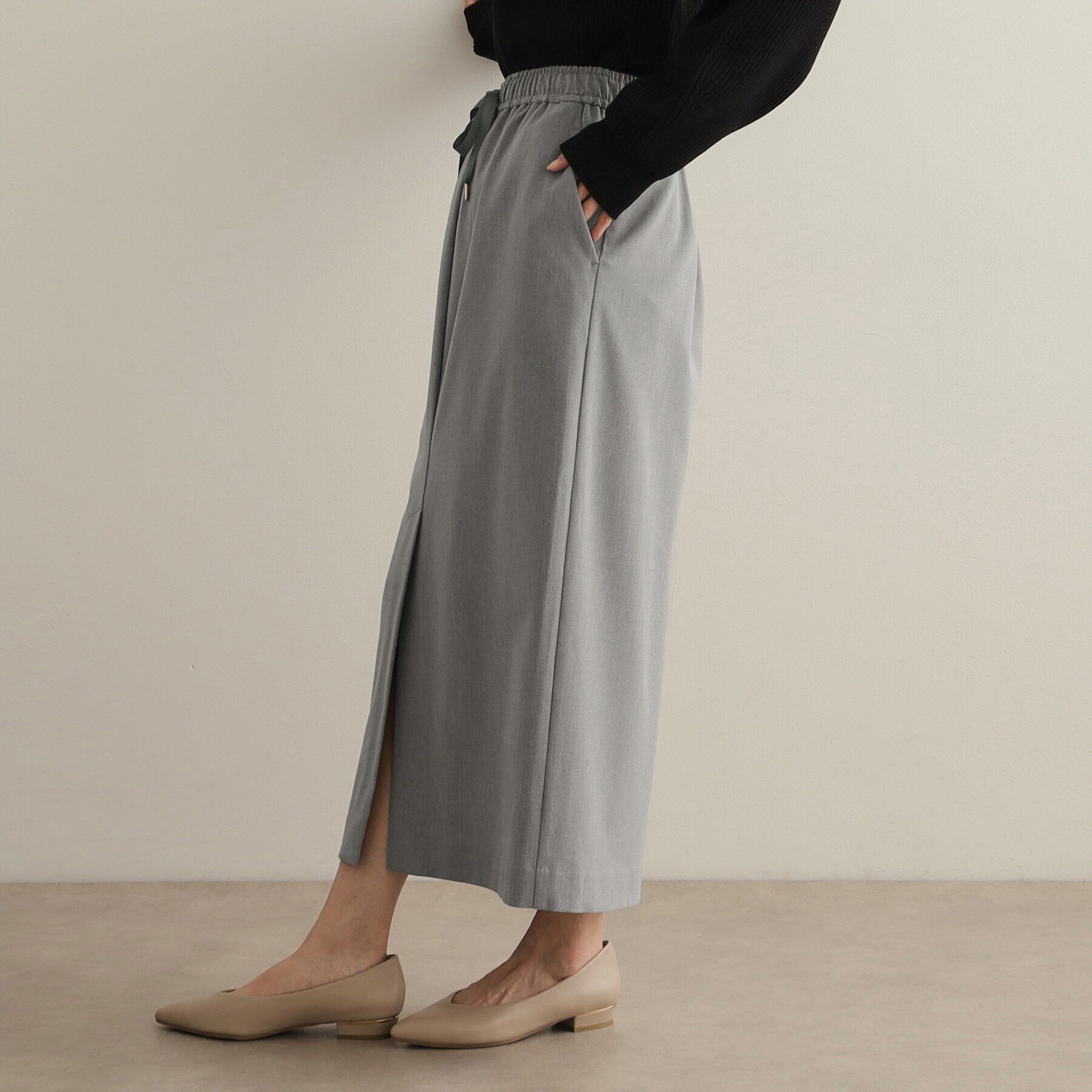 OPAQUE.CLIP「ストレッチイージーナロースカート【洗濯機洗い可】」|スカート|