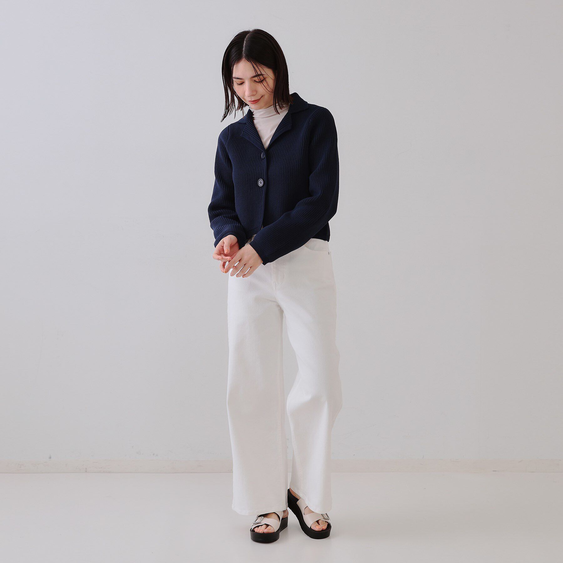 OPAQUE.CLIP「ショートニットカーディガン【洗濯機洗い可/抗ピル】」|カーディガン|