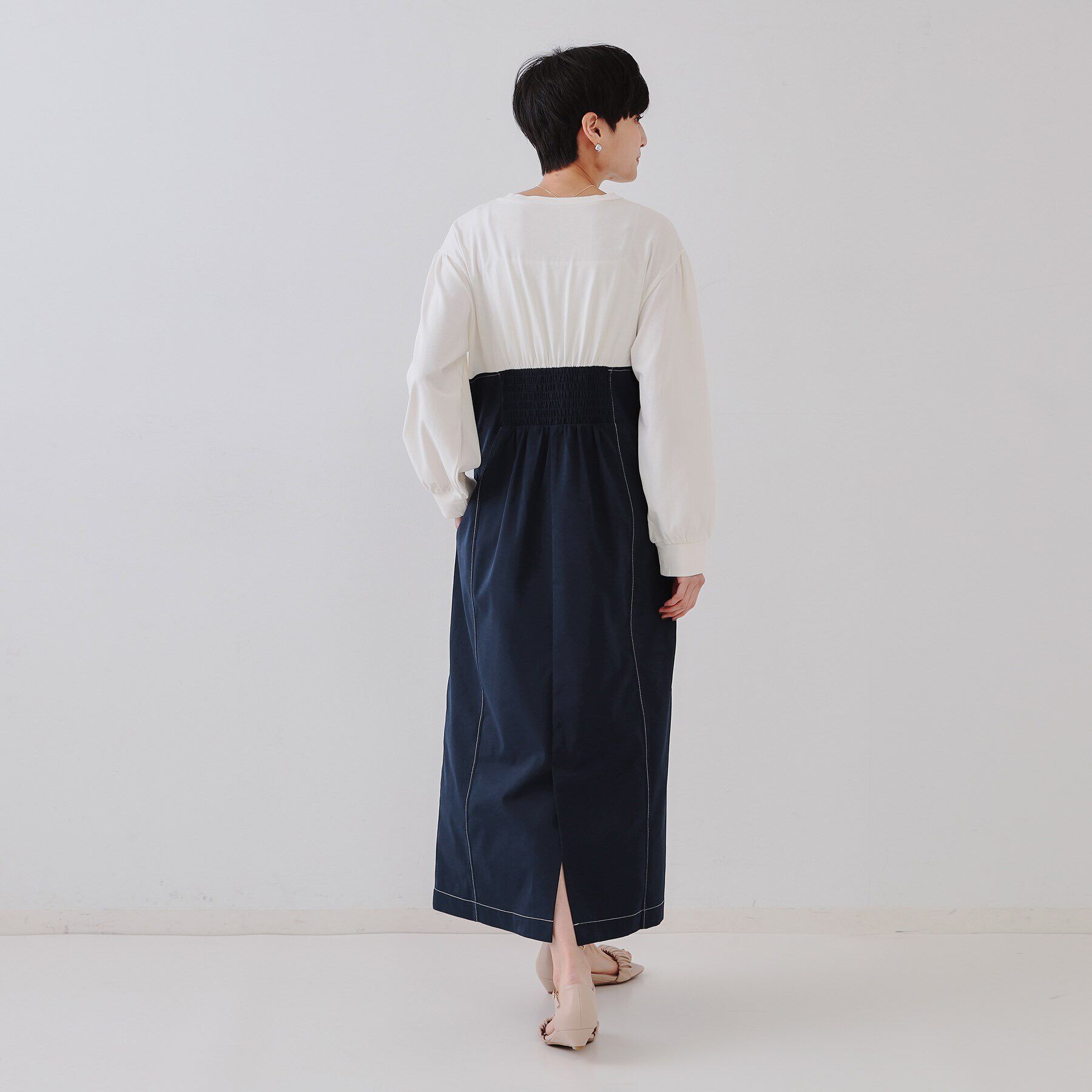 OPAQUE.CLIP「ビスチェドッキングワンピース【洗濯機洗い可】」|ワンピース|