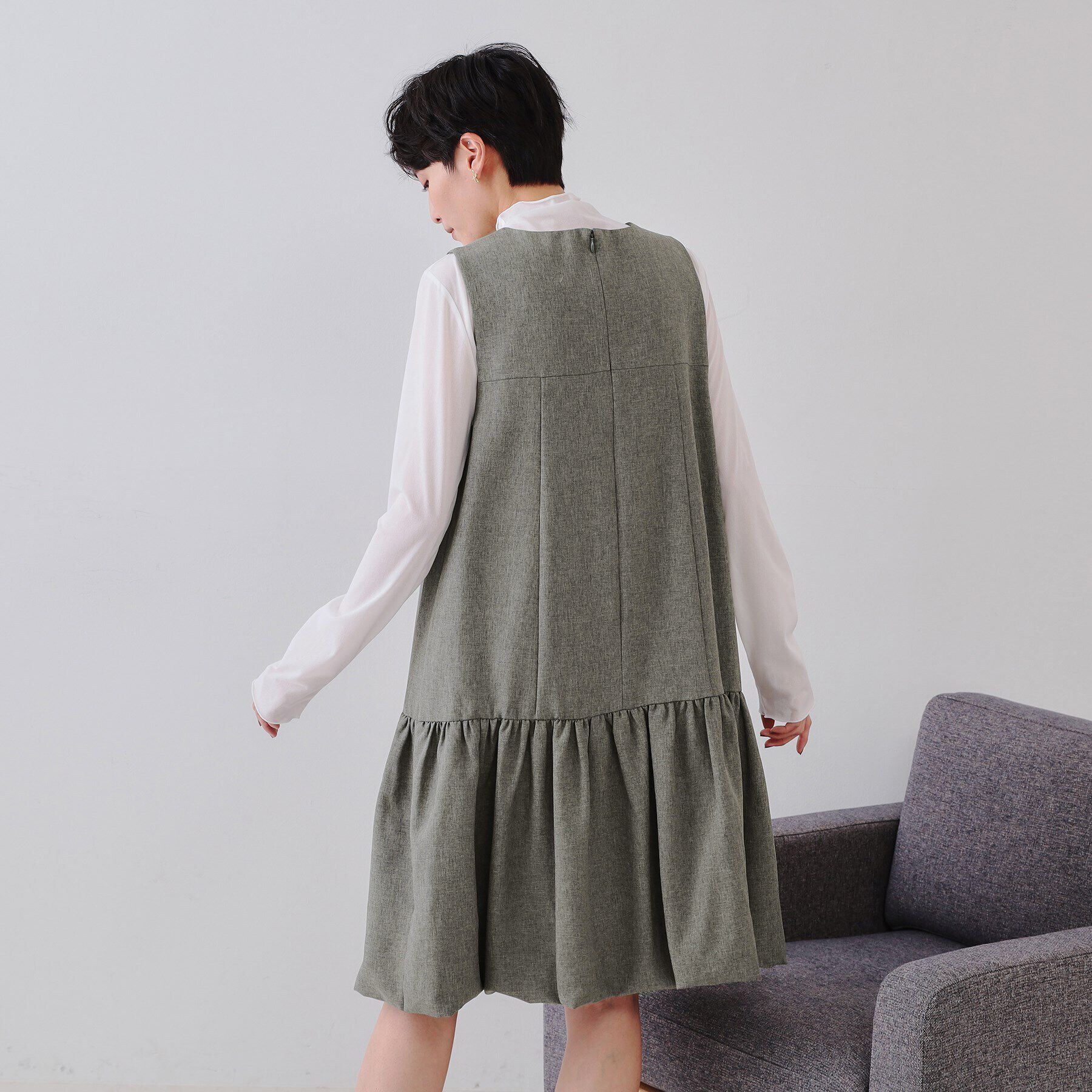 OPAQUE.CLIP「裾バルーンミニジャンスカ【洗濯機洗い可】」|ワンピース|