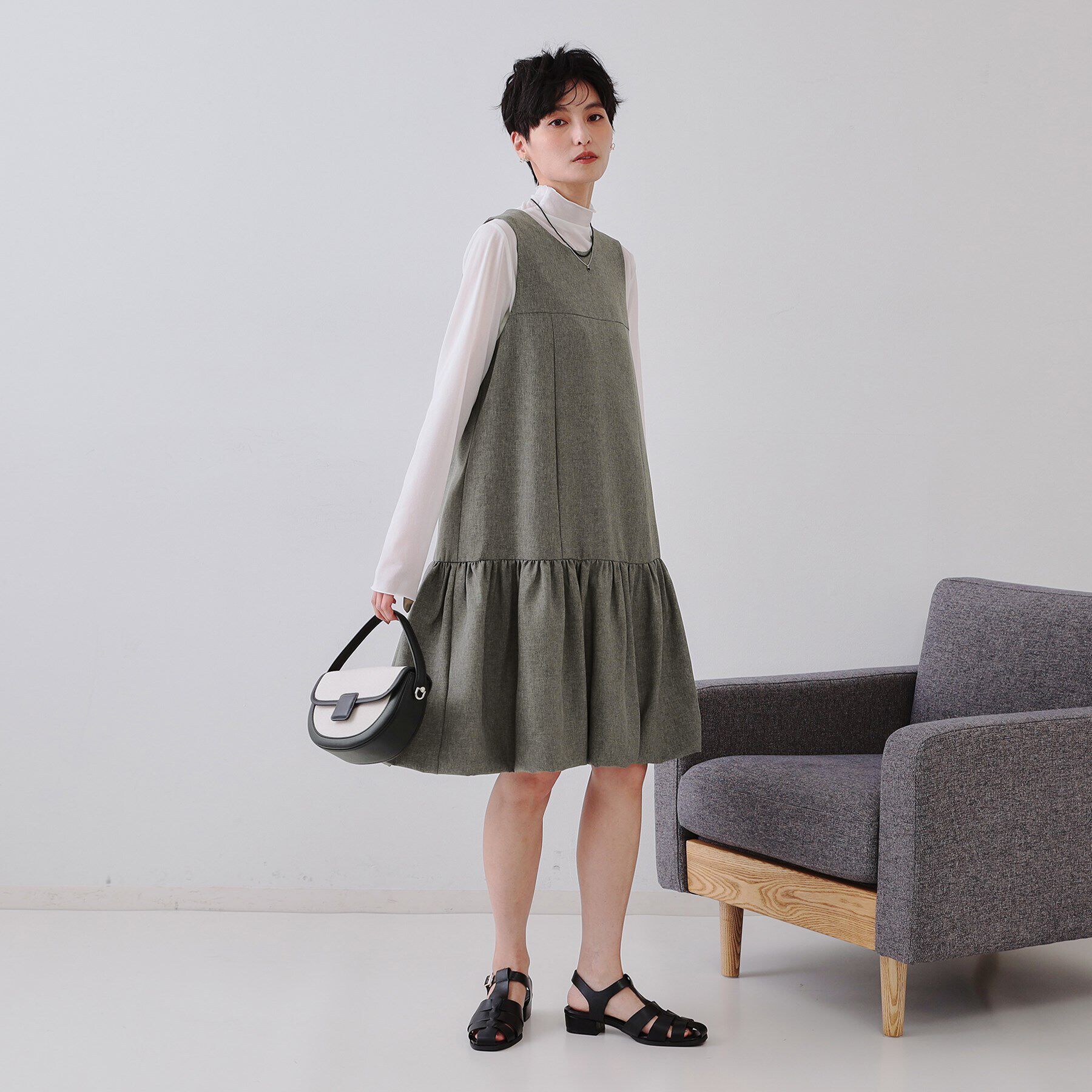 OPAQUE.CLIP「裾バルーンミニジャンスカ【洗濯機洗い可】」|ワンピース|