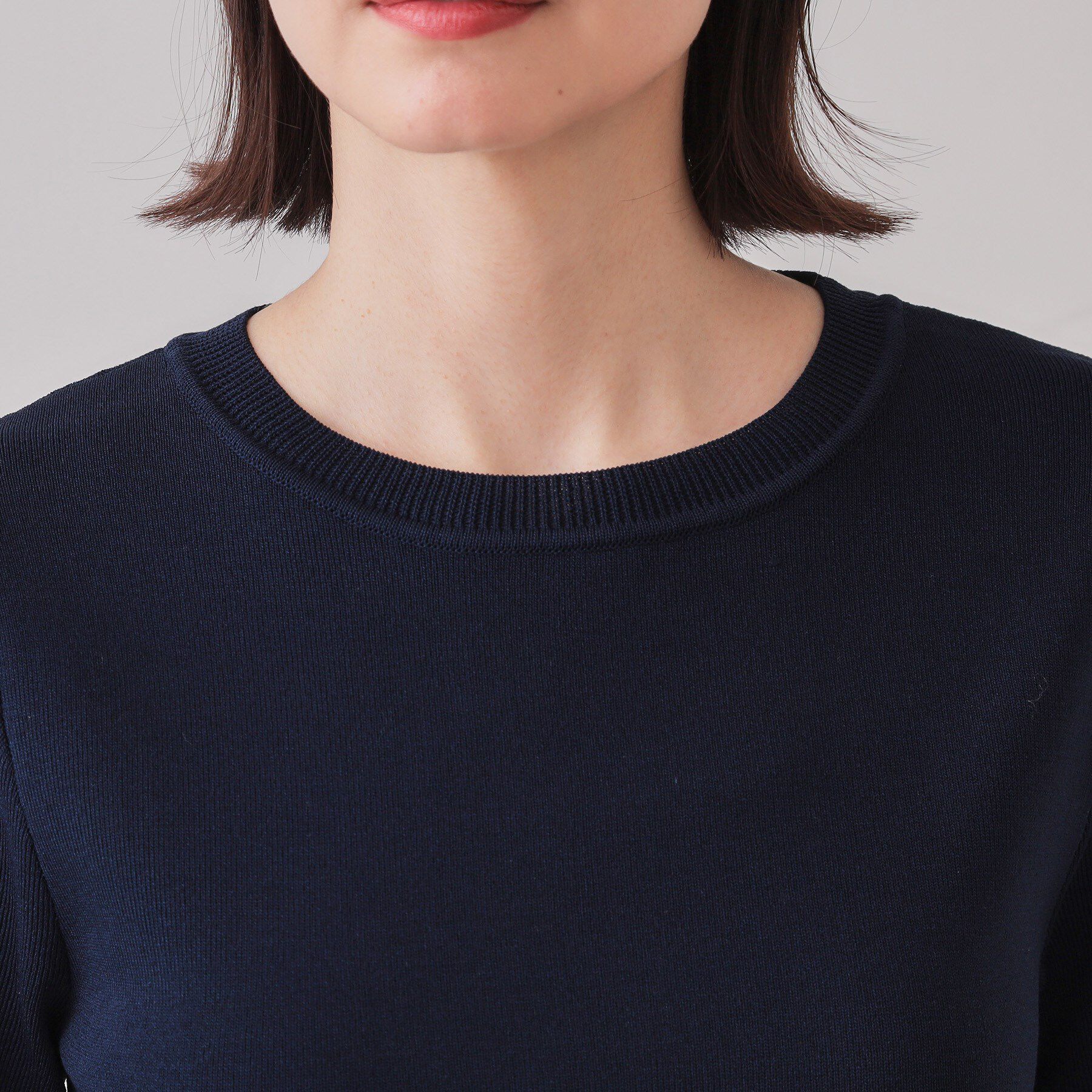 OPAQUE.CLIP「配色ペプラムドッキングニット【洗濯機洗い可】」|Tシャツ・カットソー|