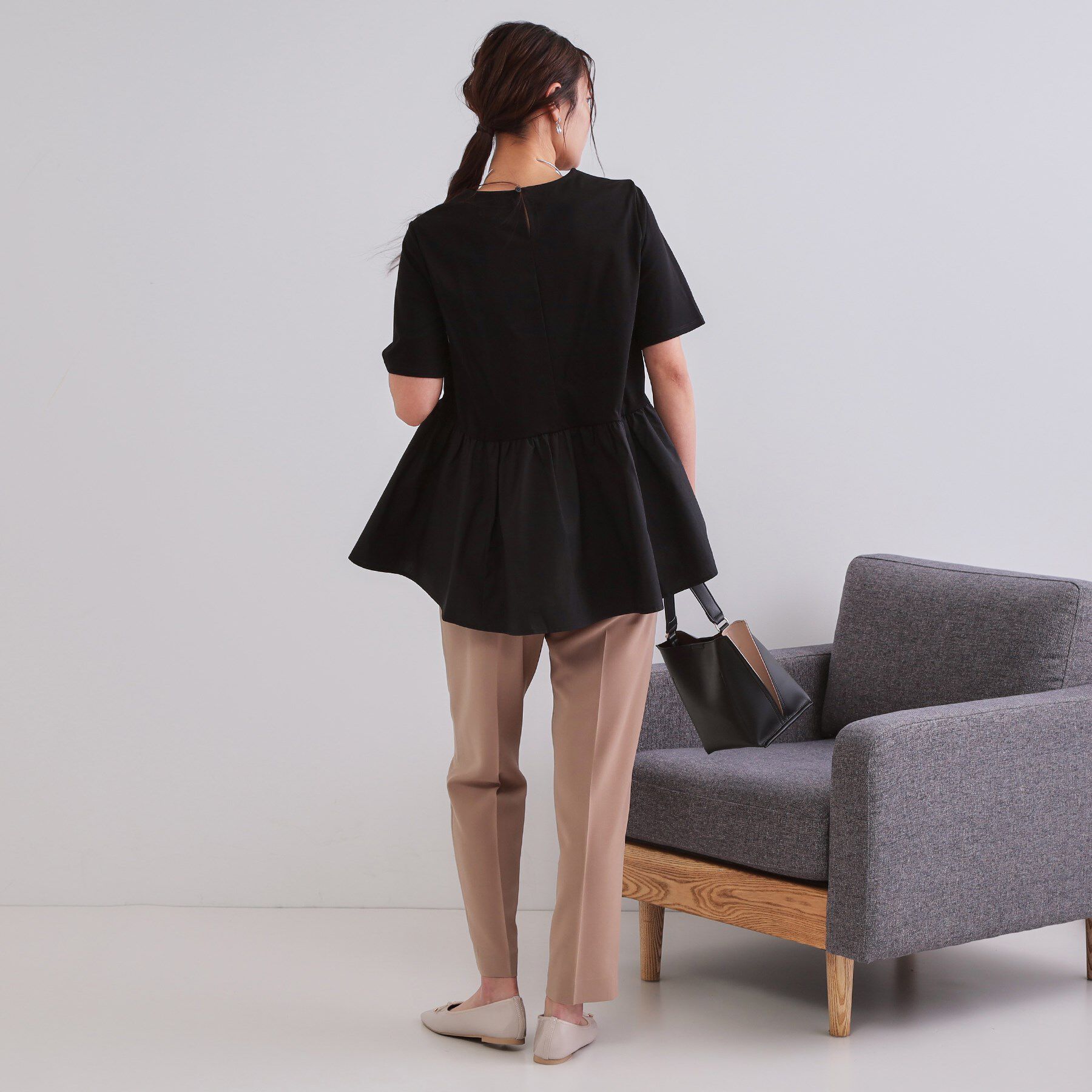 OPAQUE.CLIP「ペプラムドッキングカットソー【洗濯機洗い可】」|Tシャツ・カットソー|