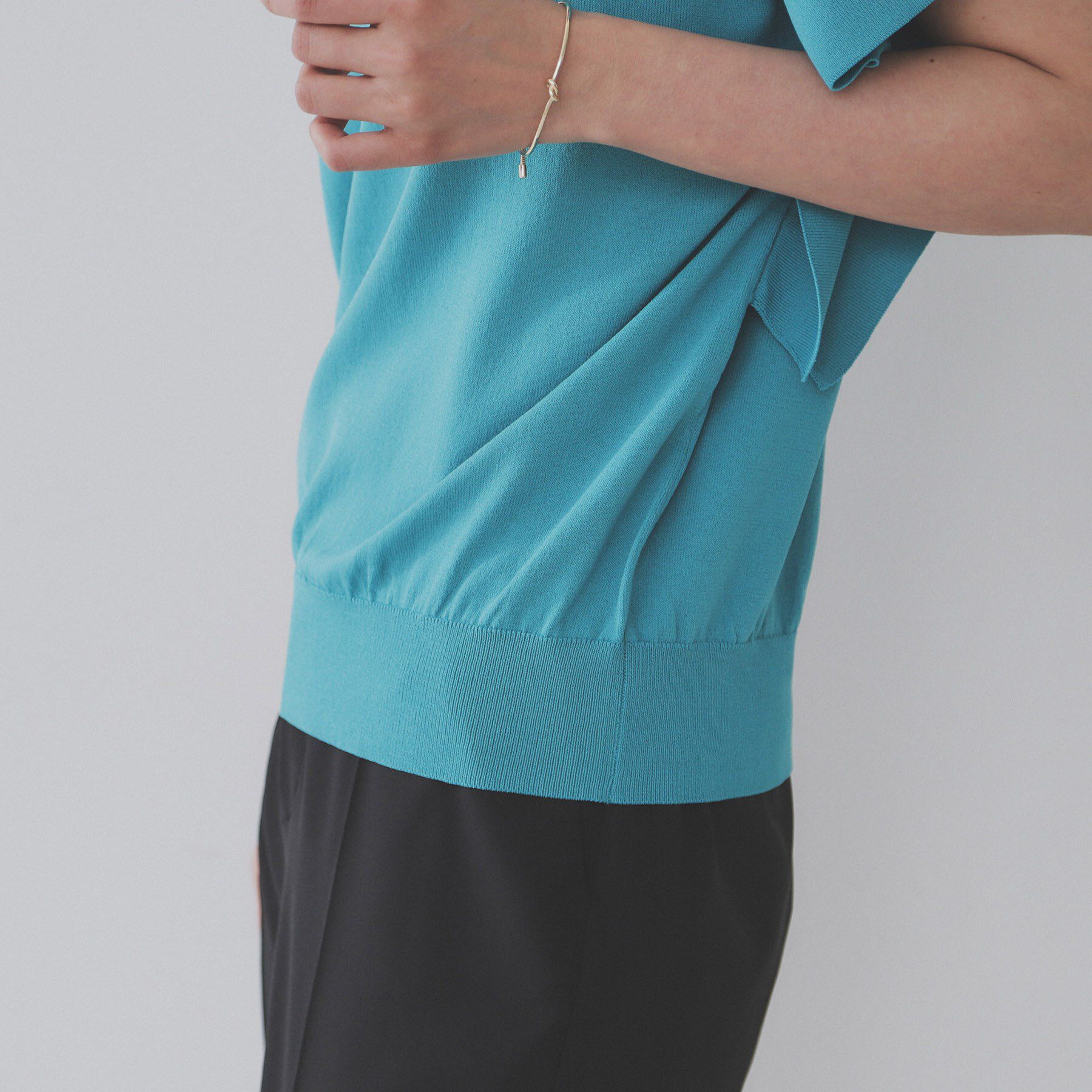 OPAQUE.CLIP「フリルスリーブニット【UVケア/接触冷感/洗濯機洗い可/抗ピル】」|ニット・セーター|