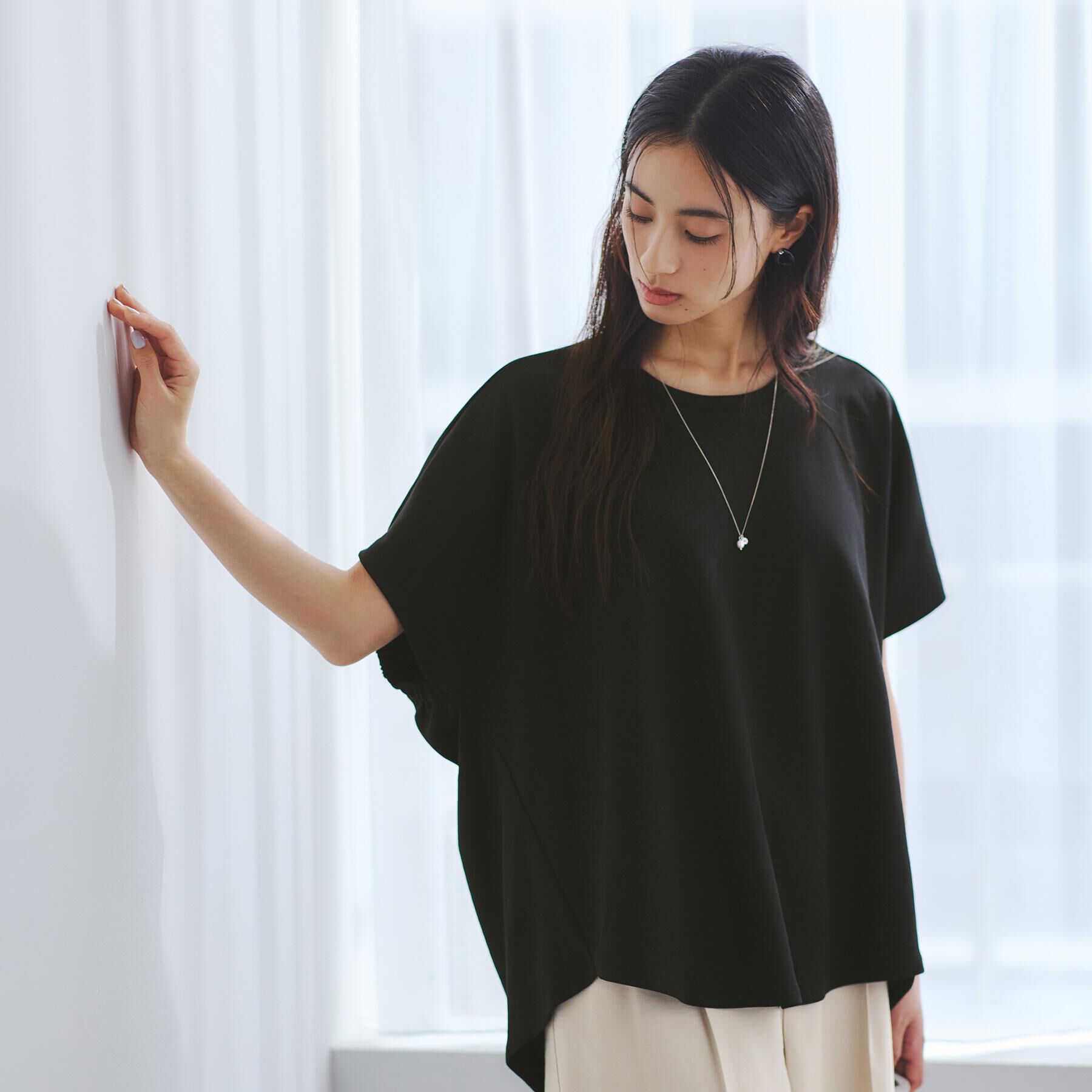 OPAQUE.CLIP「リラクシードルマンスリーブトップス【UV/吸水速乾/洗濯機洗い可】」|Tシャツ・カットソー|