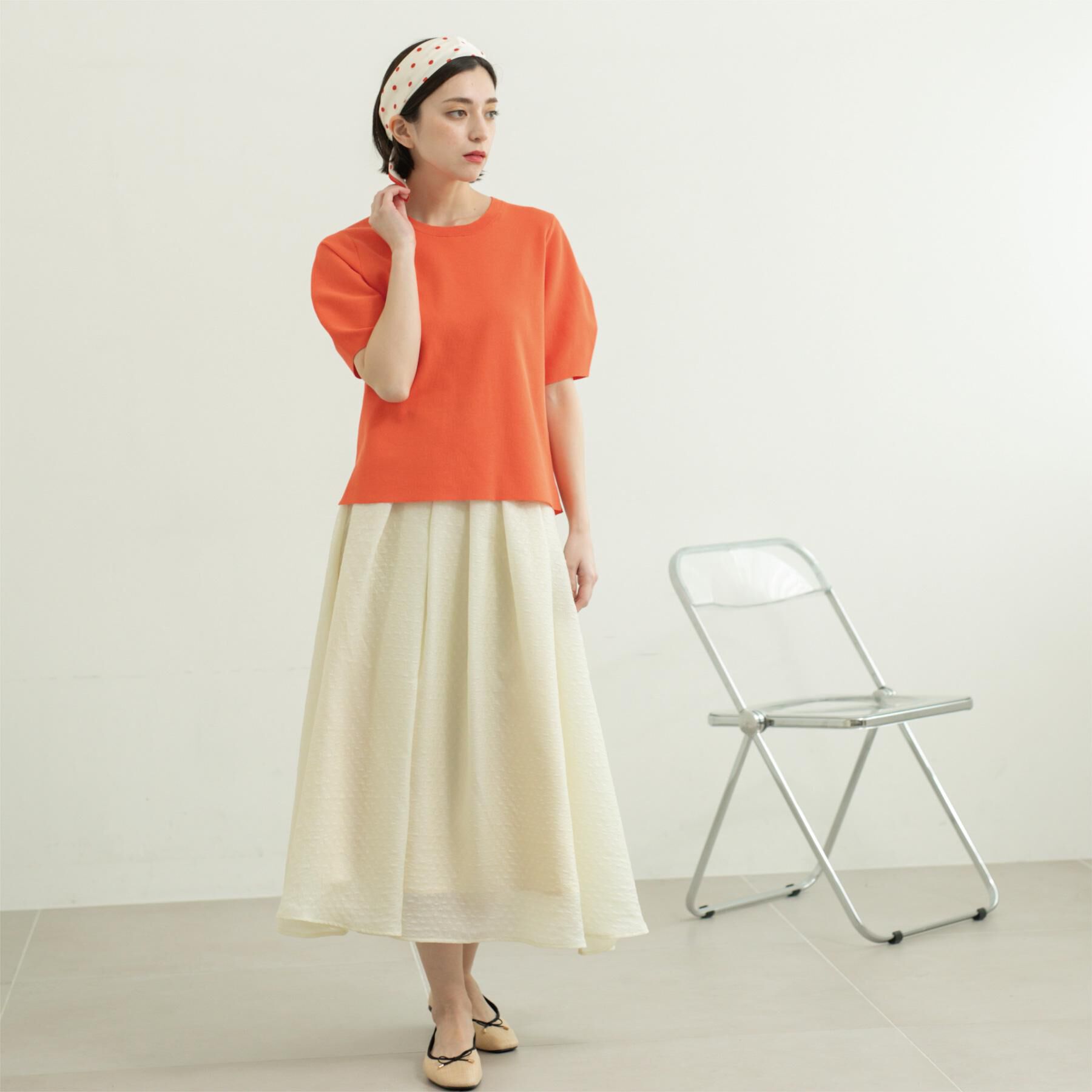 OPAQUE.CLIP「カーブスリーブニット【UV/洗濯機洗い可】」|ニット・セーター|