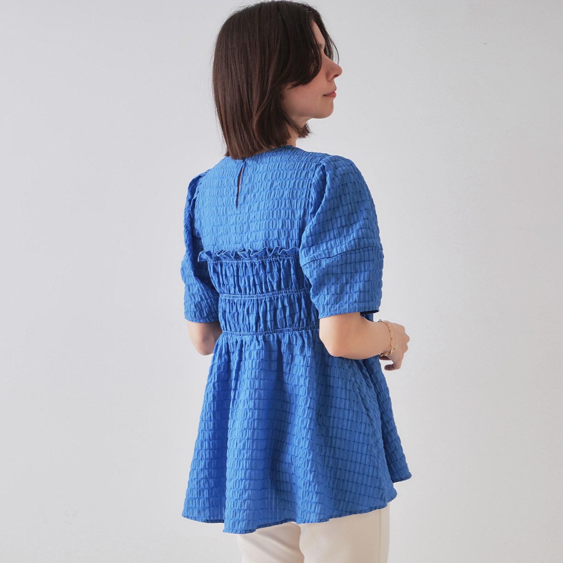 OPAQUE.CLIP「シャーリングペプラムブラウス【洗濯機洗い可】」|シャツ・ブラウス|