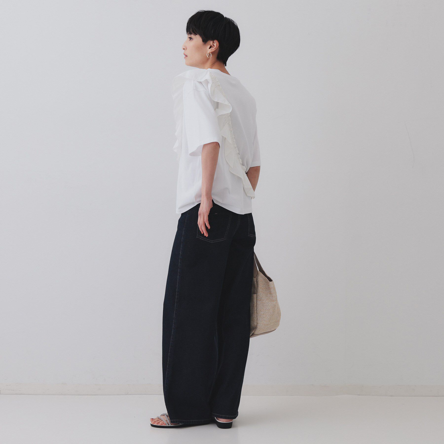 OPAQUE.CLIP「フリルドッキングカットソー【洗濯機洗い可】」|Tシャツ・カットソー|