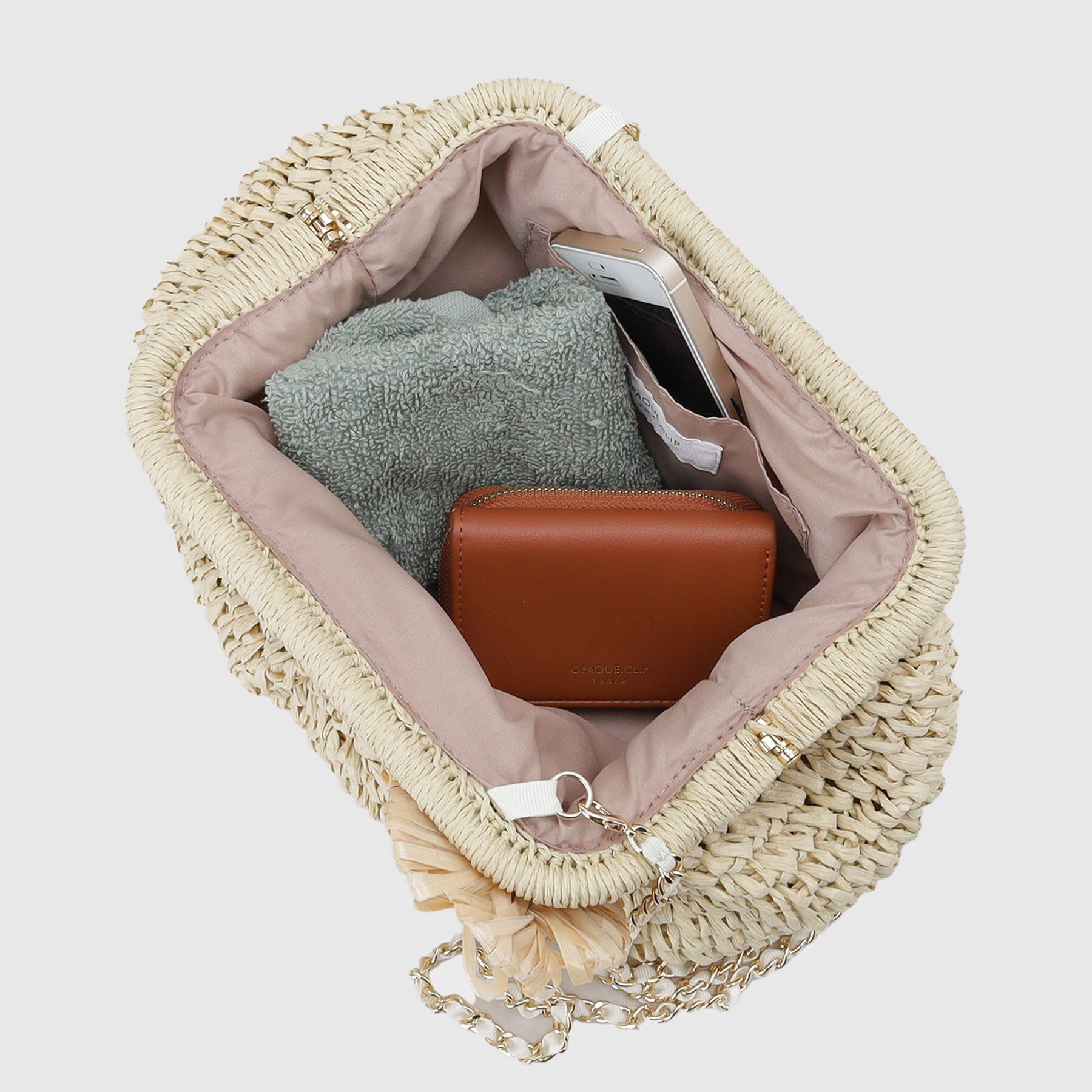 OPAQUE.CLIP「【3WAY】フラワークリップ付きがま口ペーパーショルダーバッグ」|ショルダー・メッセンジャー|