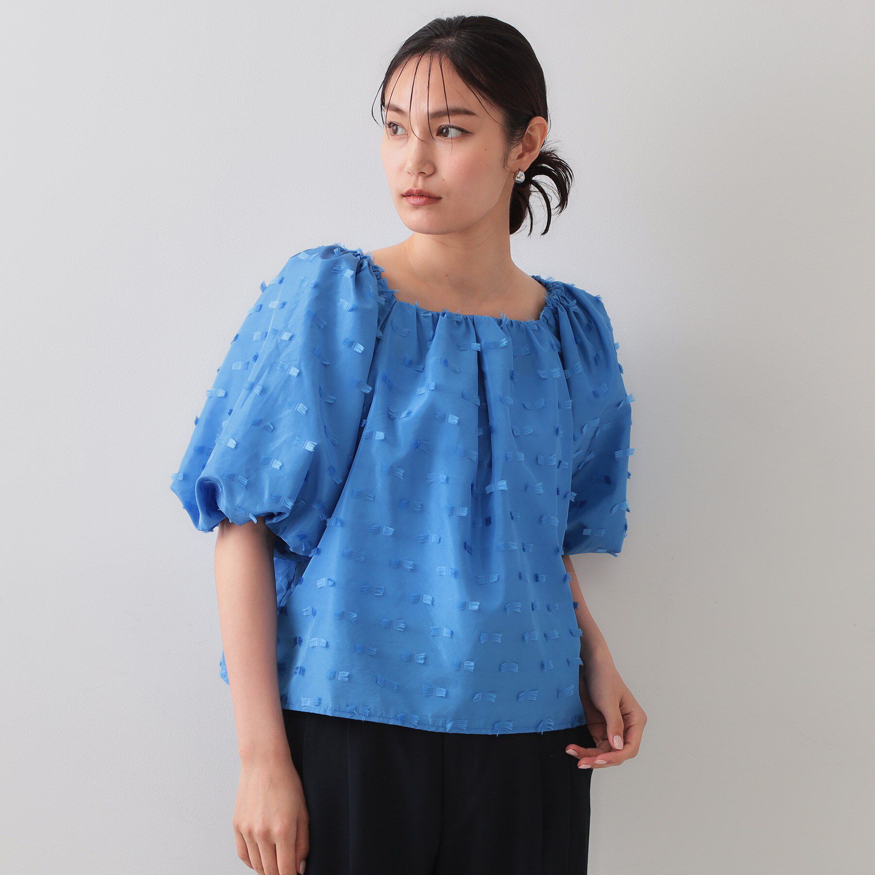 OPAQUE.CLIP「ジャカードボリュームブラウス【洗濯機洗い可】」|シャツ・ブラウス|