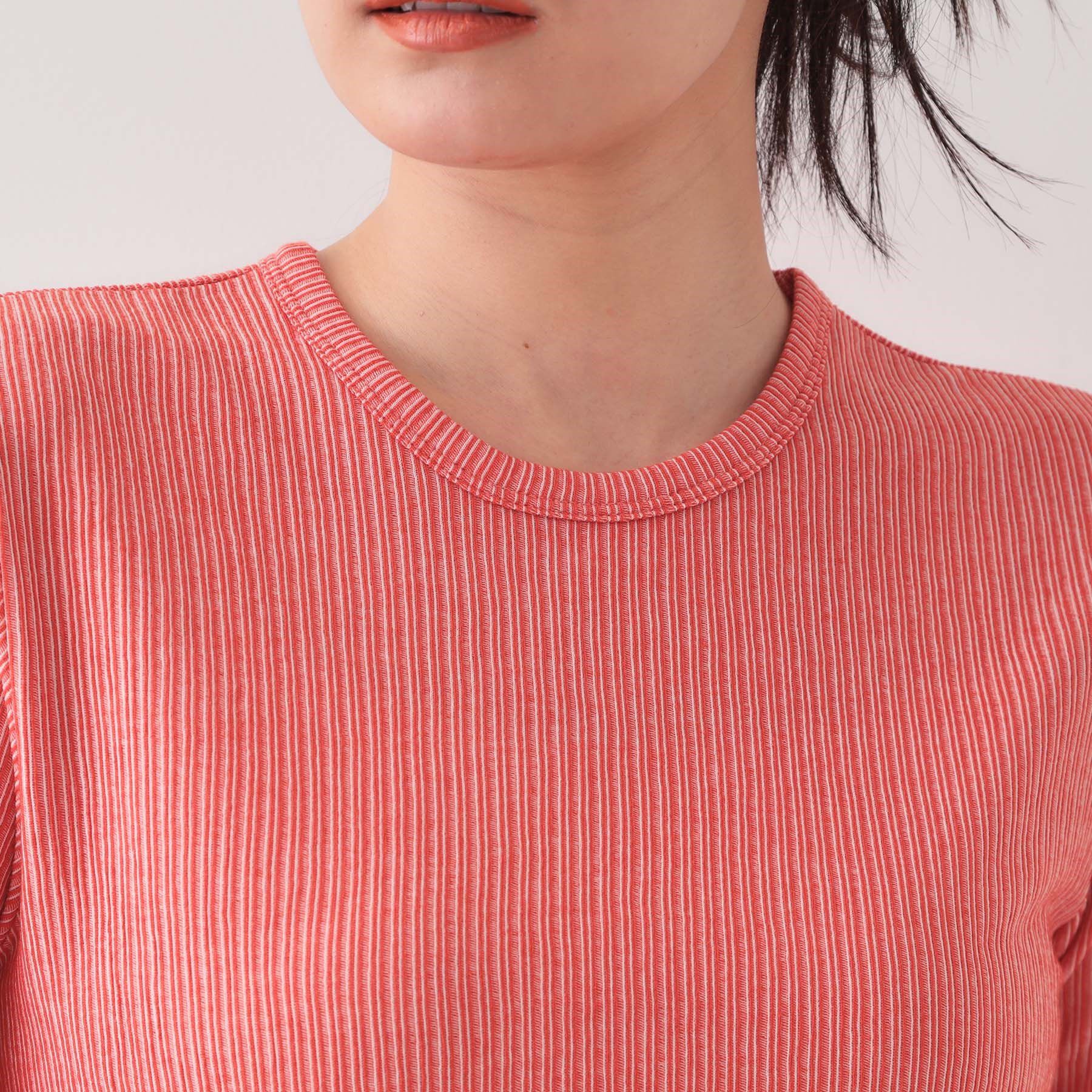 OPAQUE.CLIP「ストライプリブカットソー【洗濯機洗い可】」|Tシャツ・カットソー|