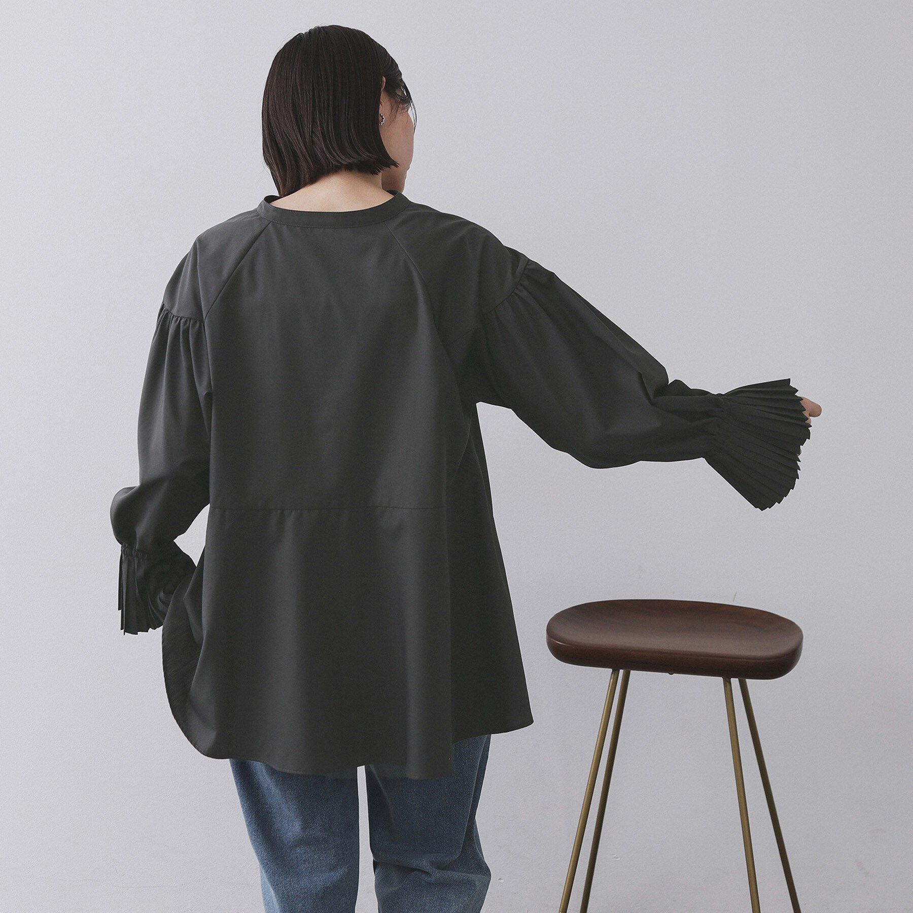 OPAQUE.CLIP「プリーツキャンディスリーブブラウス【洗濯機洗い可】」|シャツ・ブラウス|