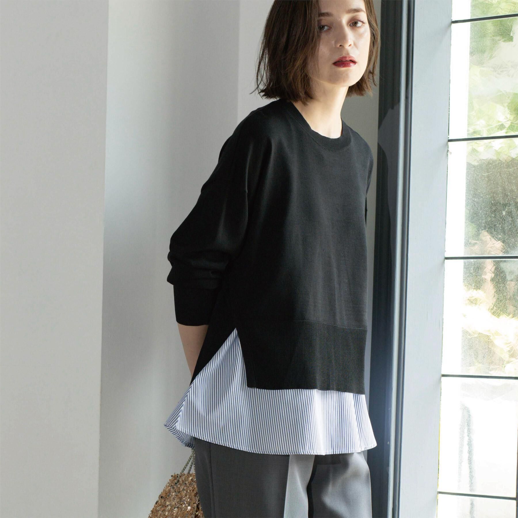 OPAQUE.CLIP「《ツインセット》リラクシーサイドスリットニット&times;ドッキングタンク【洗濯機洗い可】」|その他|