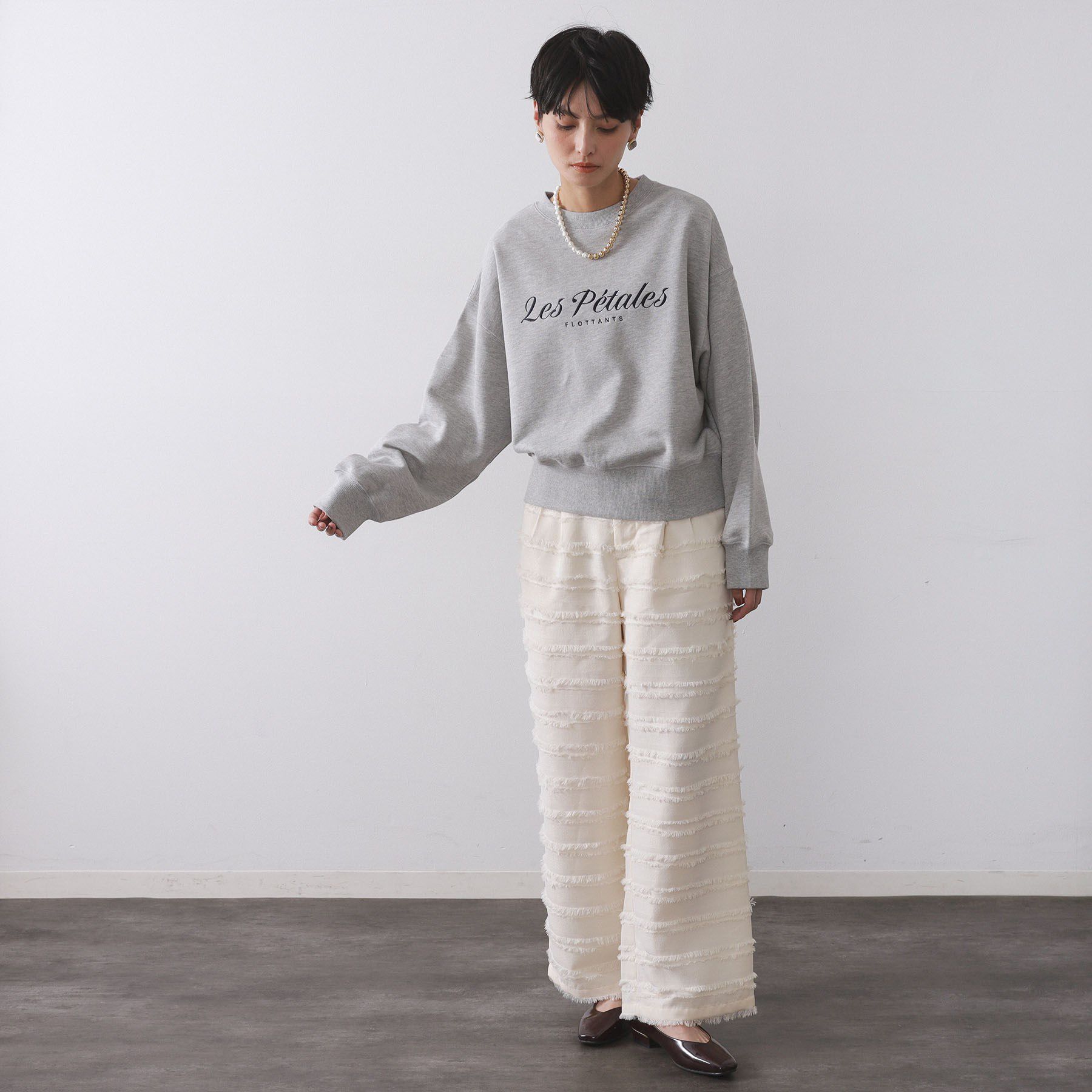 OPAQUE.CLIP「刺繍ロゴスウェット【洗濯機OK】」|Tシャツ・カットソー|