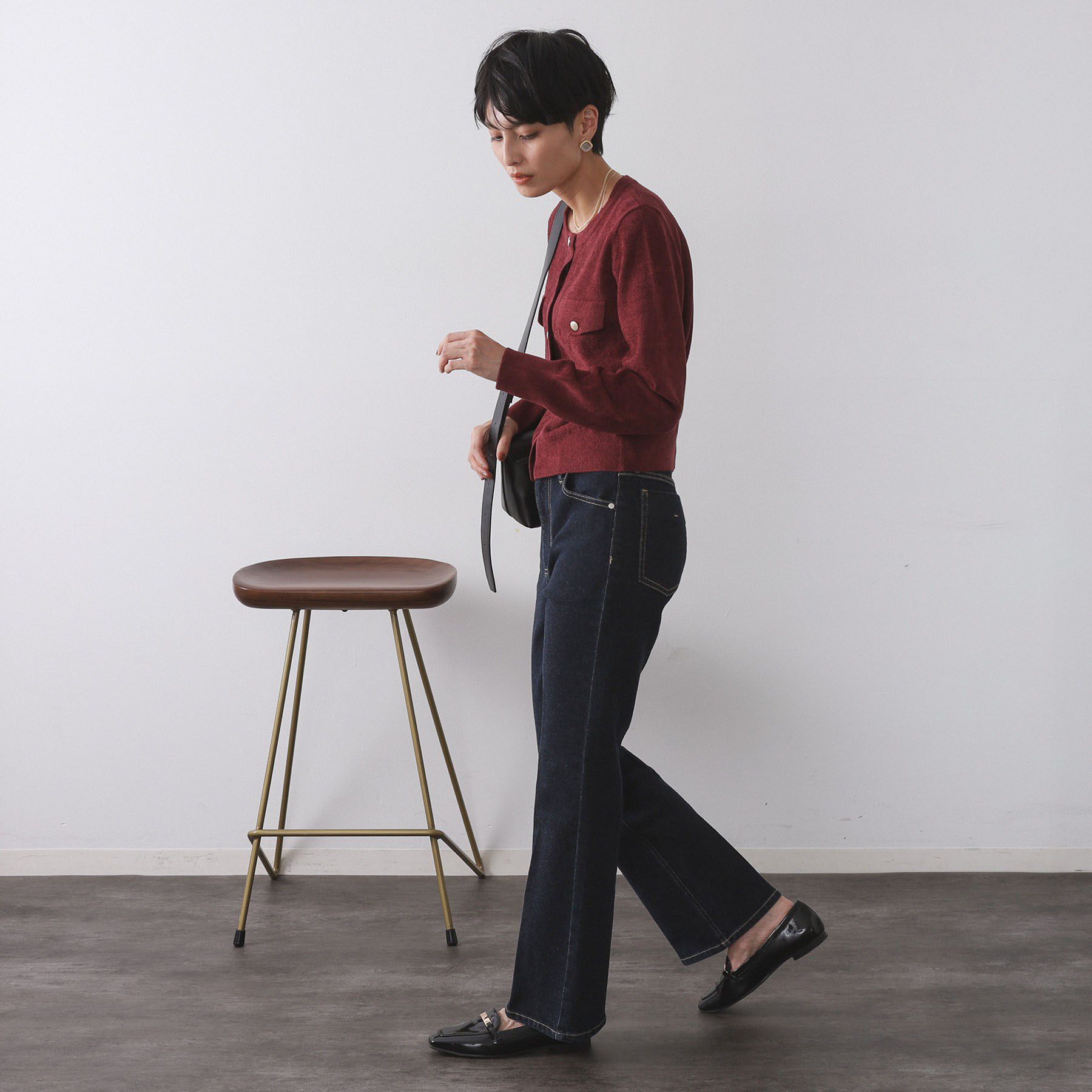 OPAQUE.CLIP「モールニットクルーカーディガン【洗濯機OK】」|カーディガン|