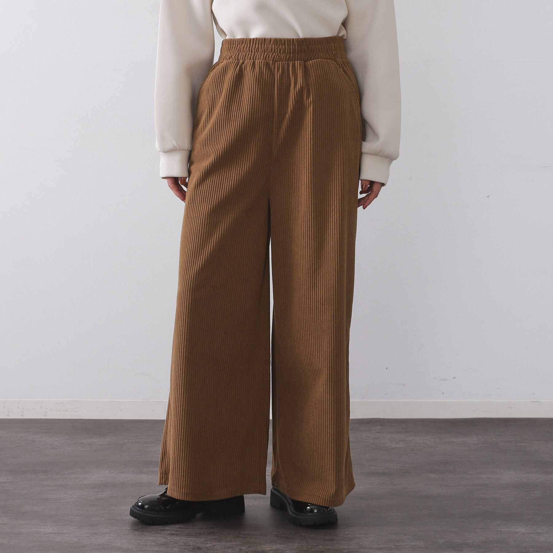 OPAQUE.CLIP「ゴーデュロイジャージイージーワイドパンツ【洗濯機OK】」|その他|