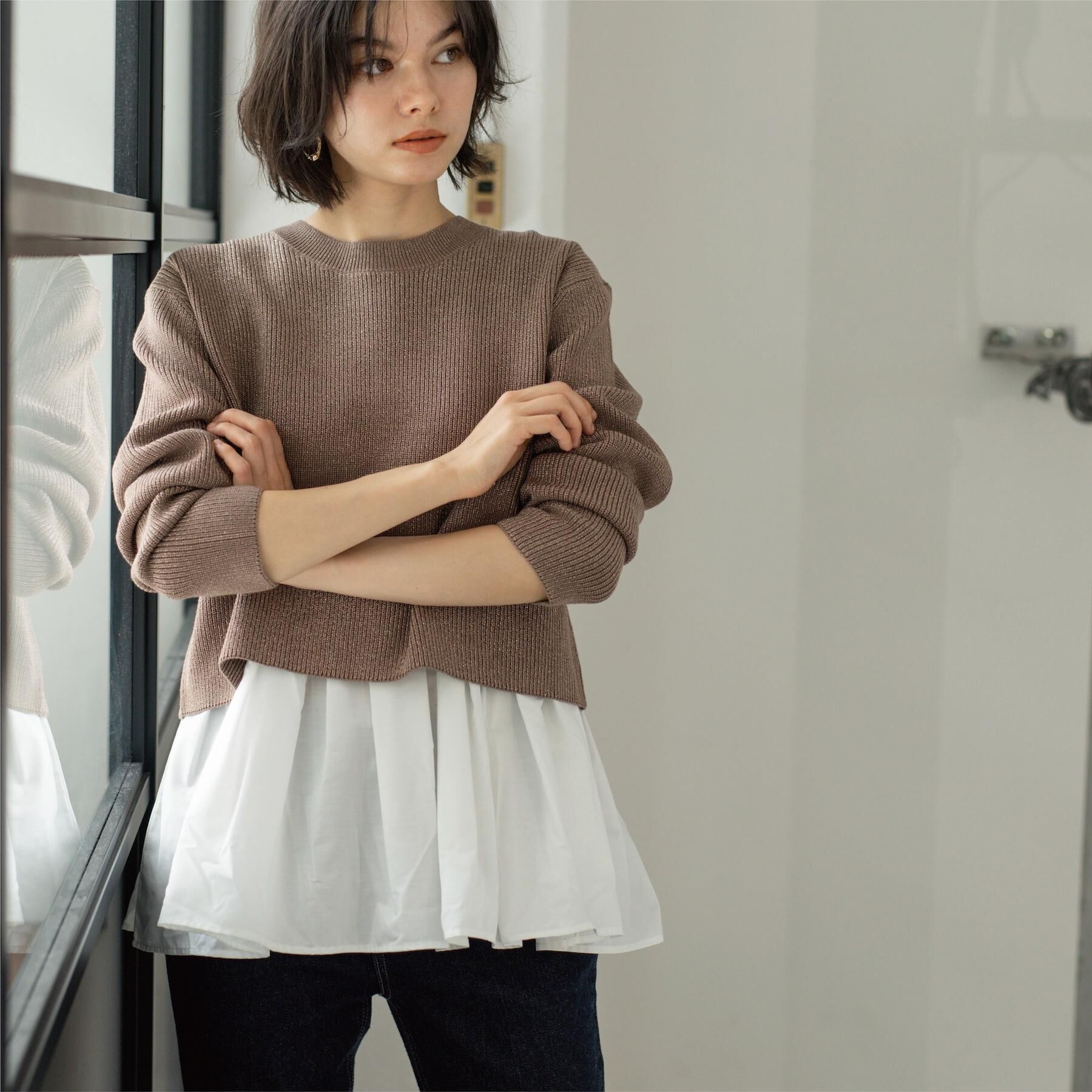 OPAQUE.CLIP「《ツインセット》ショートラメニット&times;フレアタンクトップ【洗濯機OK】」|その他|