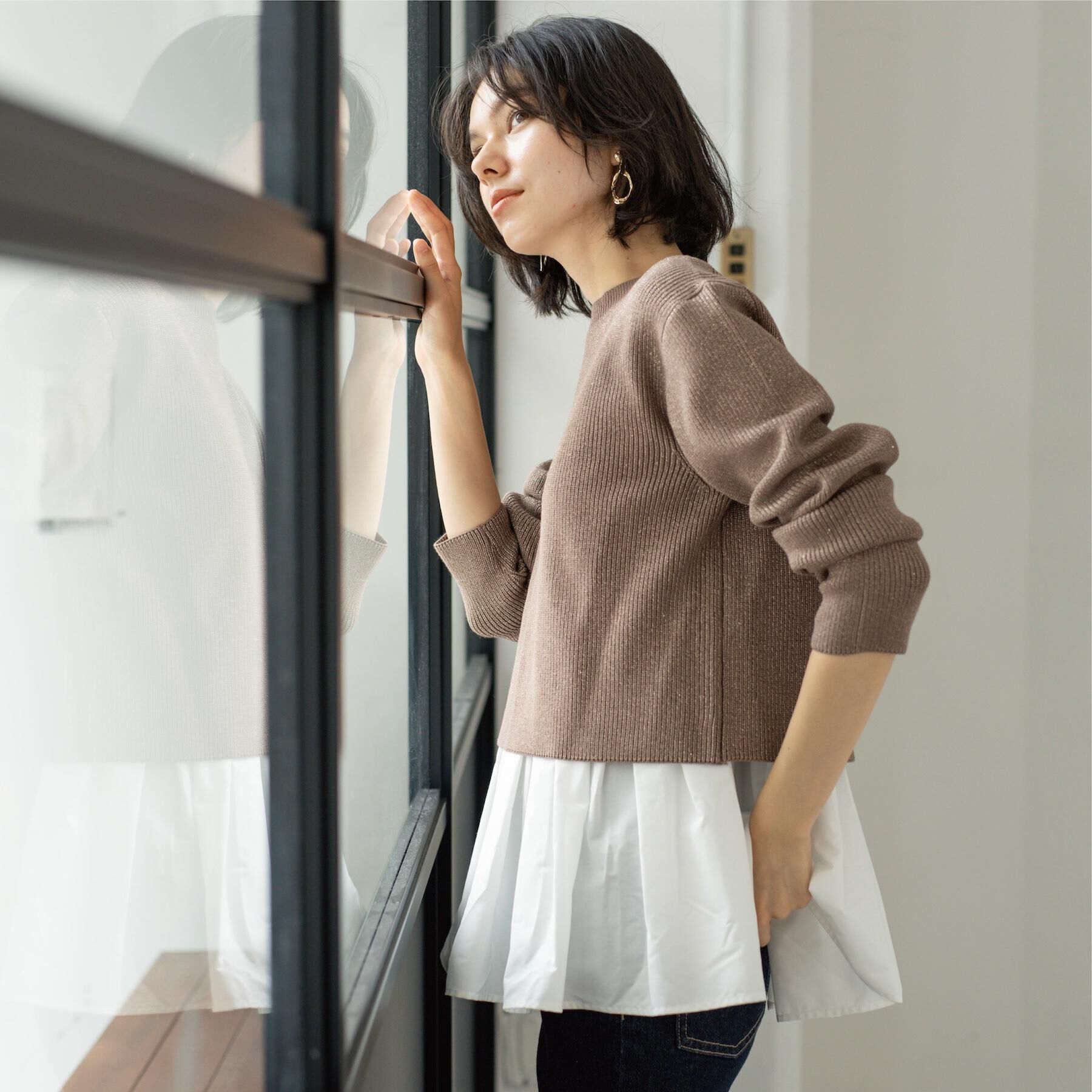 OPAQUE.CLIP「《ツインセット》ショートラメニット&times;フレアタンクトップ【洗濯機OK】」|その他|