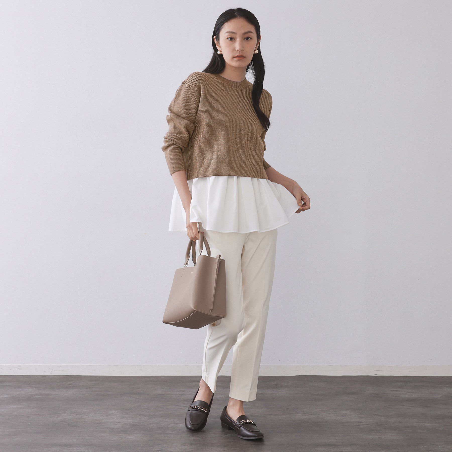 OPAQUE.CLIP「《ツインセット》ショートラメニット&times;フレアタンクトップ【洗濯機OK】」|その他|