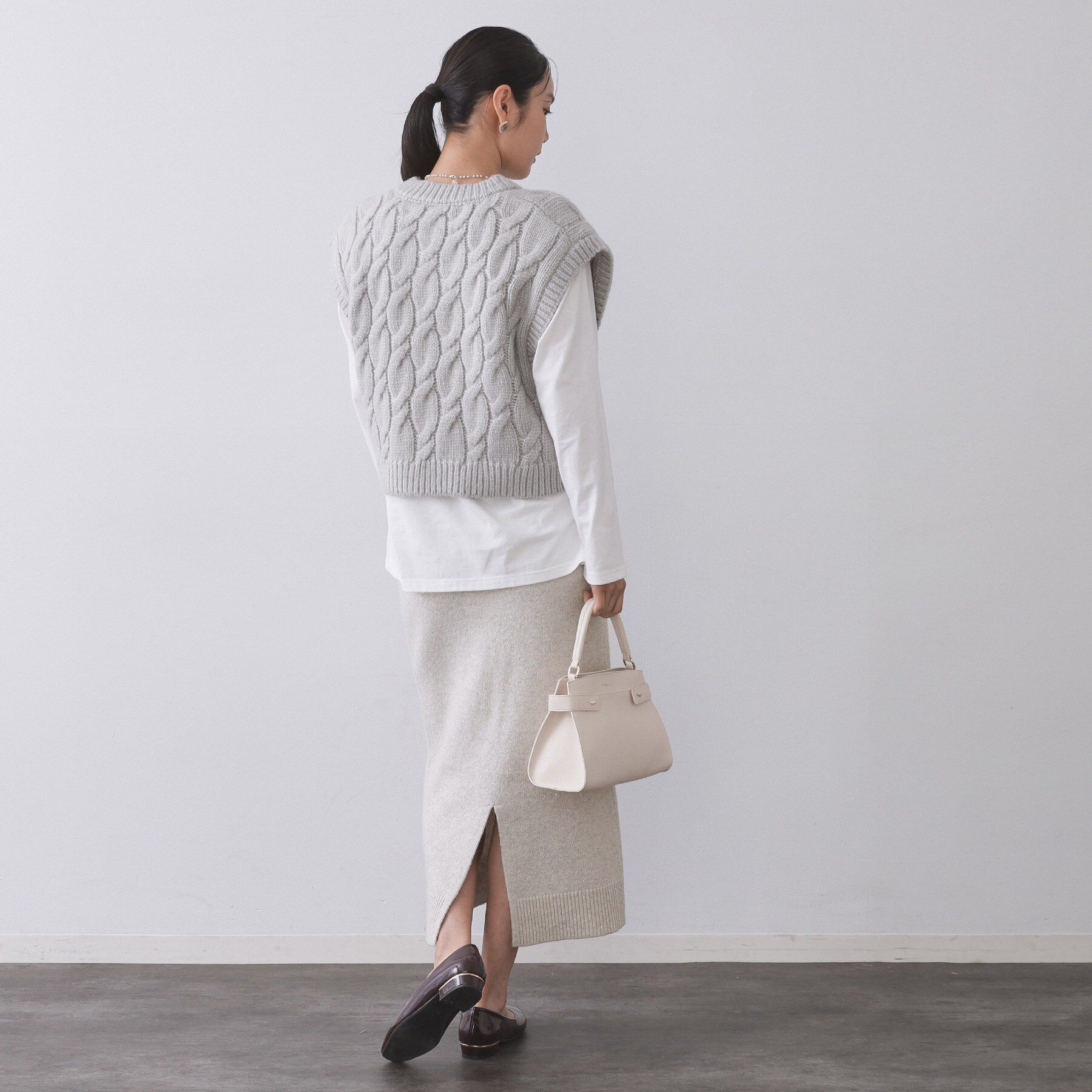 OPAQUE.CLIP「ラメスパンコールナロースカート/セットアップ対応可【洗濯機OK】」|スカート|