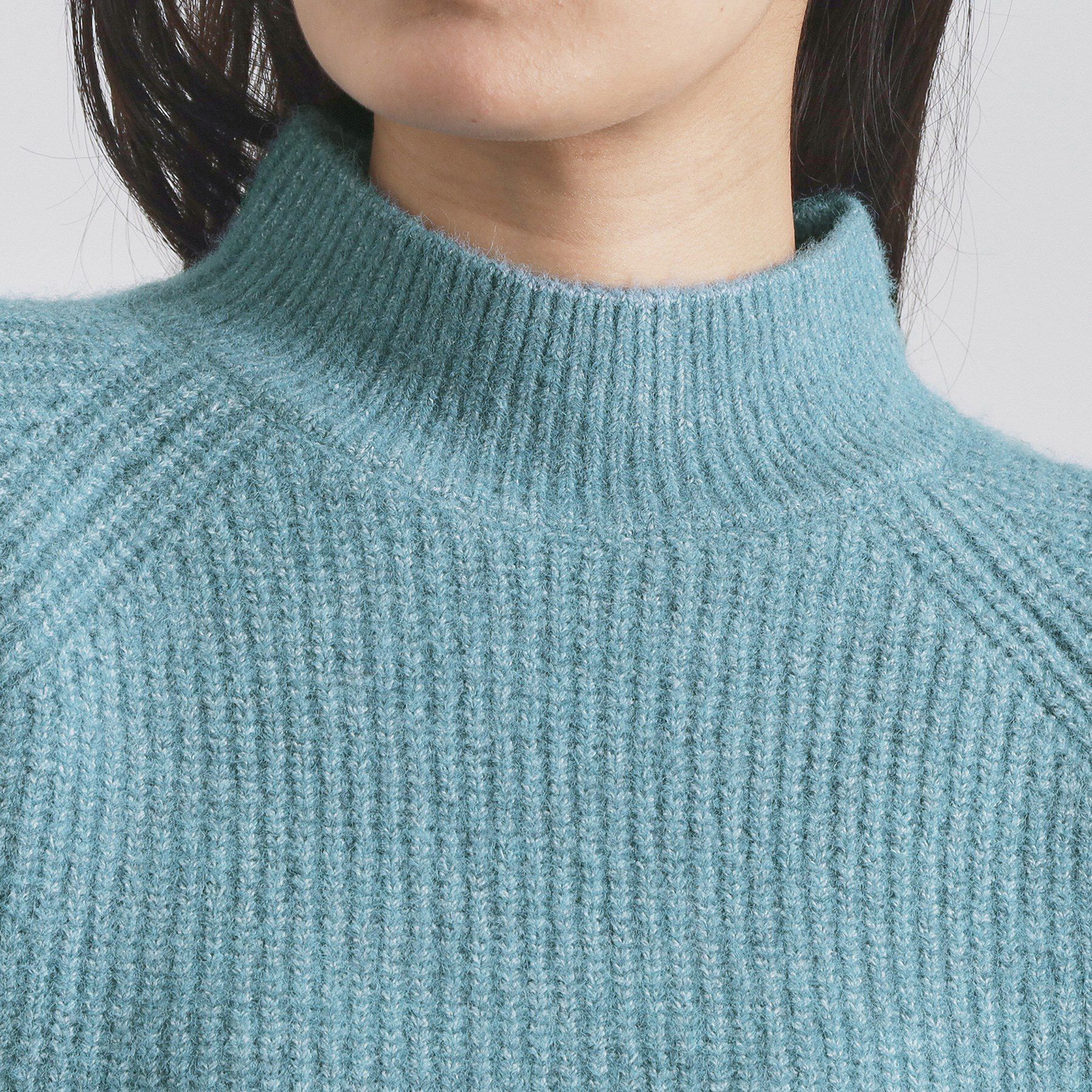 OPAQUE.CLIP「MIXミドルゲージショートあぜニット【洗濯機OK】」|ニット・セーター|