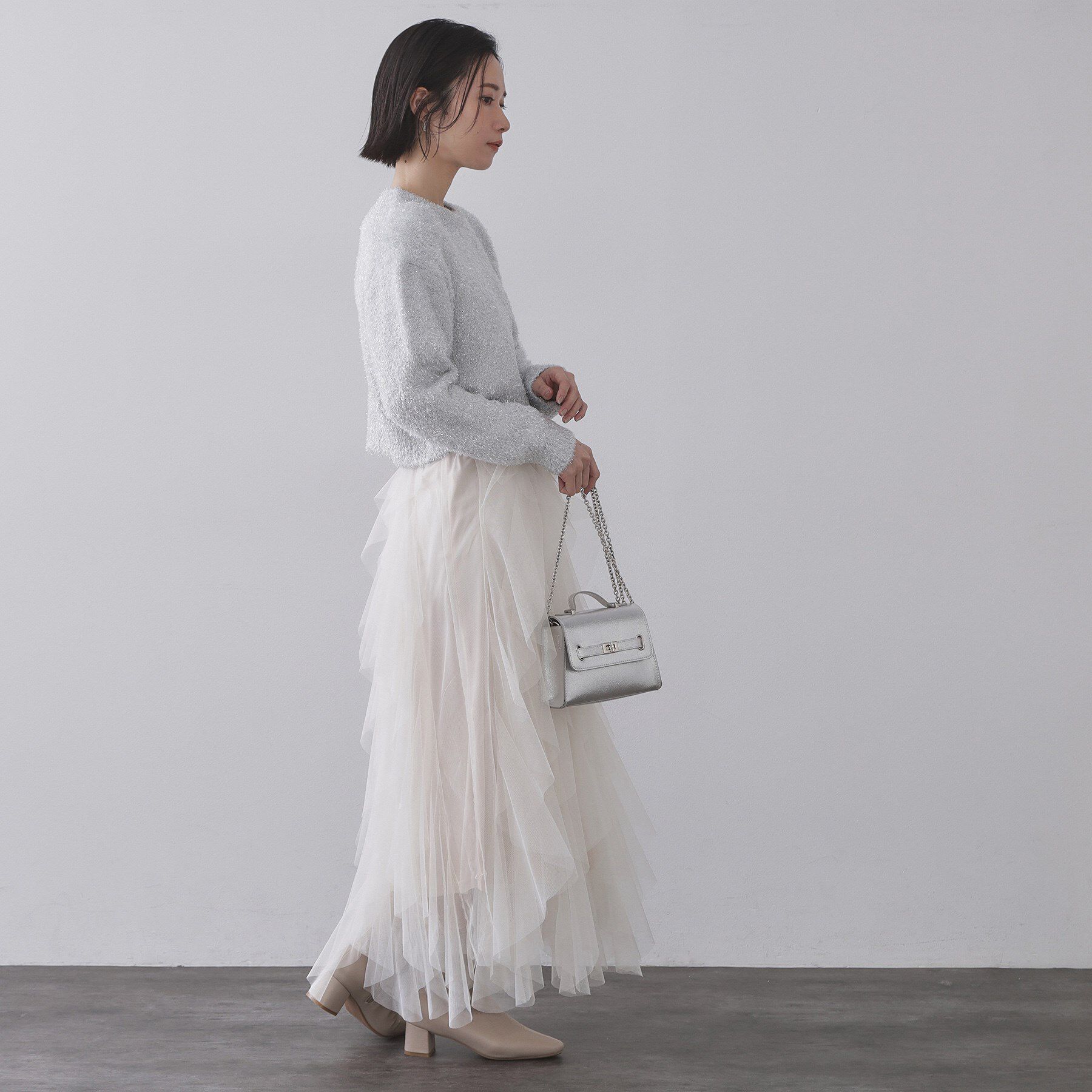 OPAQUE.CLIP「きらきらフェザーニット【洗濯機OK】」|ニット・セーター|