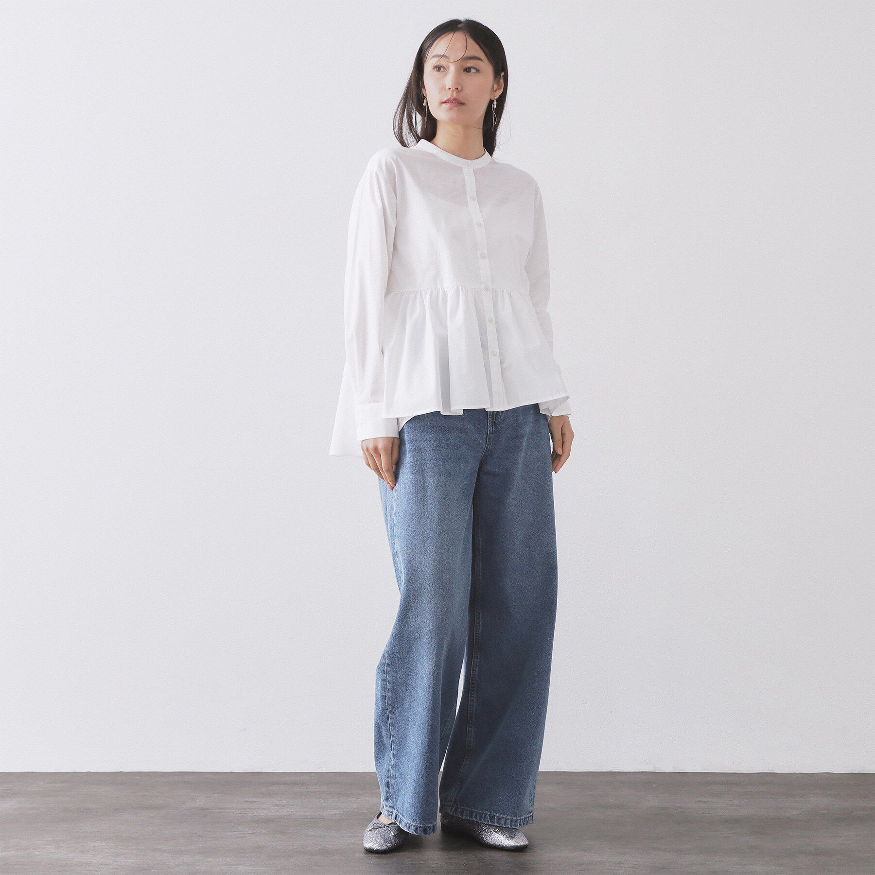 OPAQUE.CLIP「ワイドストレートデニムパンツ【洗濯機OK】《S～LL》」|デニム|