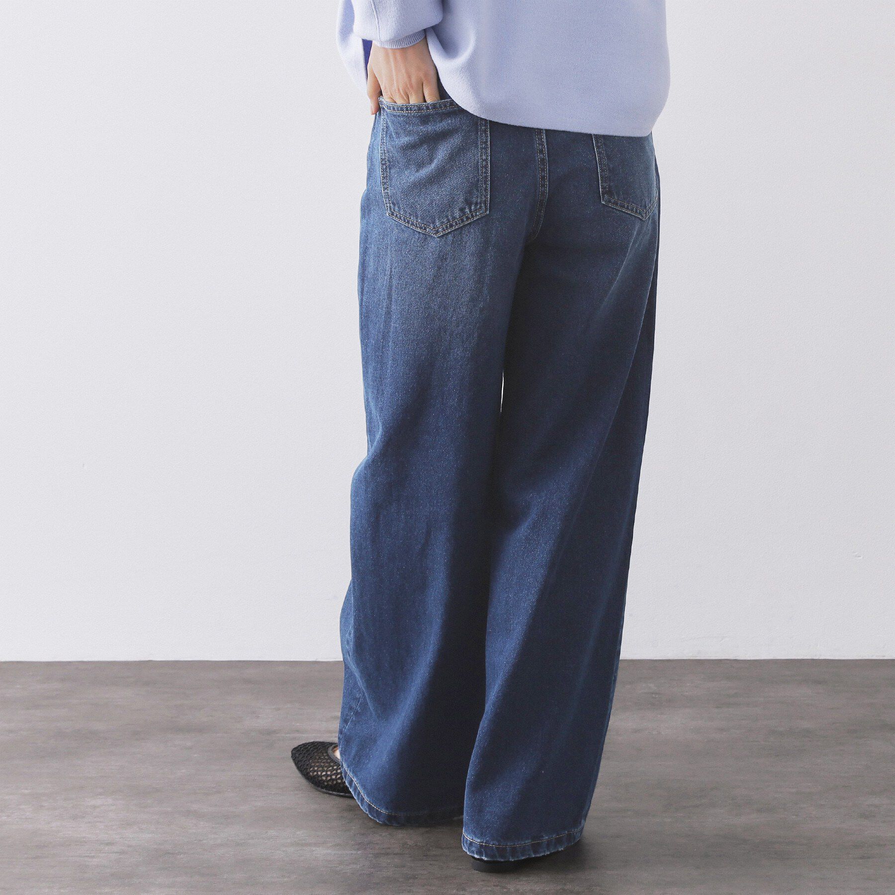 OPAQUE.CLIP「ワイドストレートデニムパンツ【洗濯機OK】《S～LL》」|デニム|