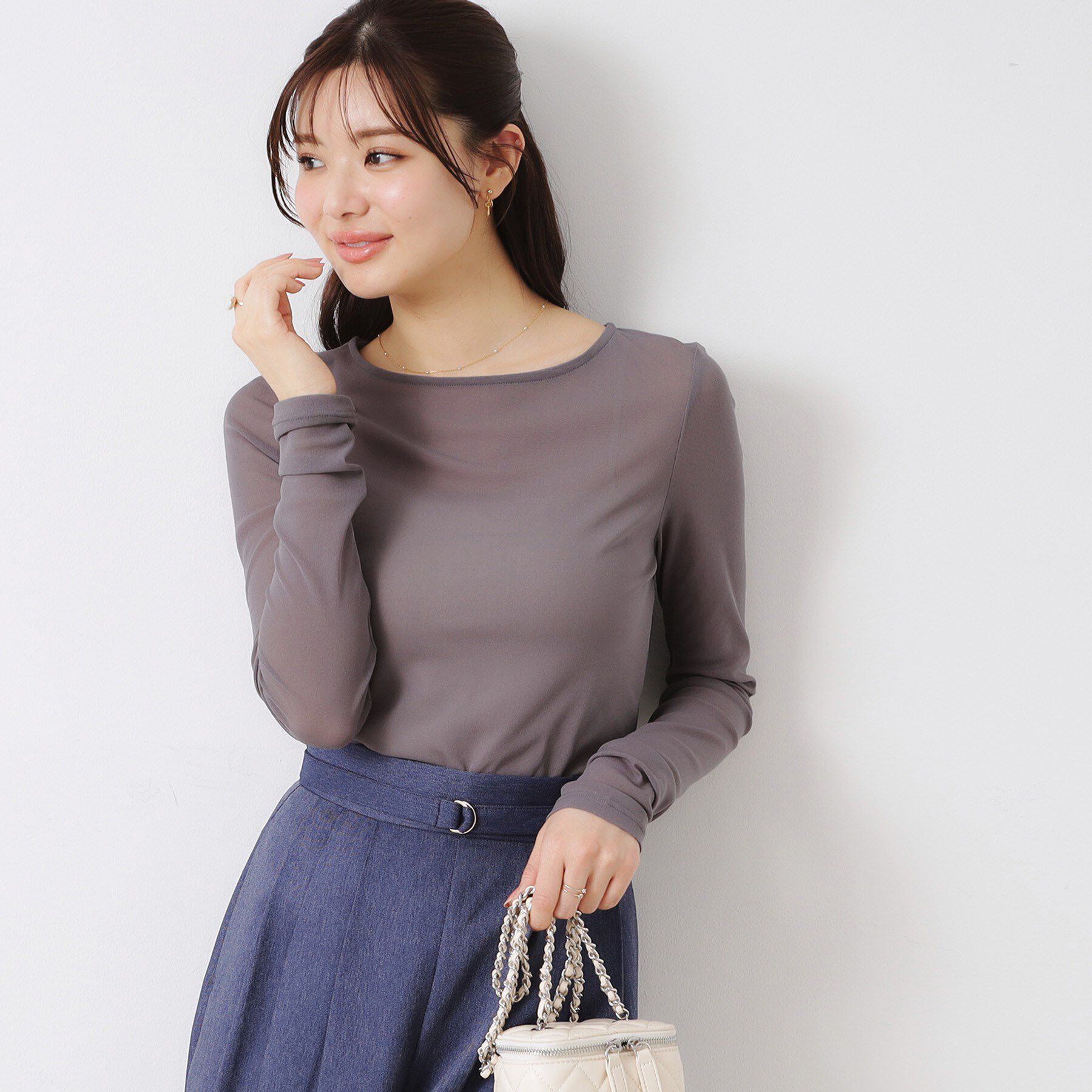 Couture broach「チュールクルーネックTシャツ」|Tシャツ・カットソー|グレー(012)