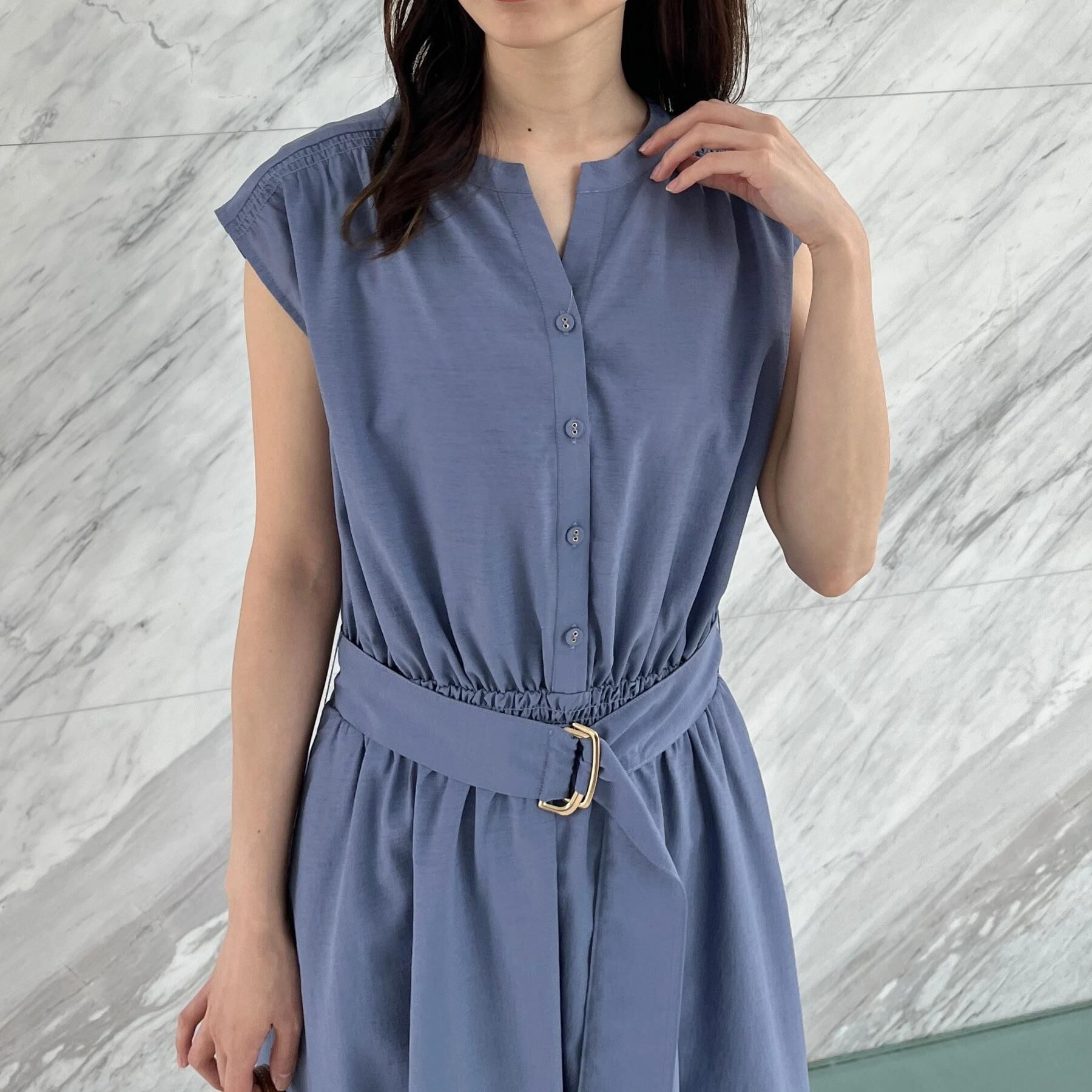 Couture broach「【ドライタッチ・しわになりにくい・通勤】麻調シャツワンピース」|ワンピース|