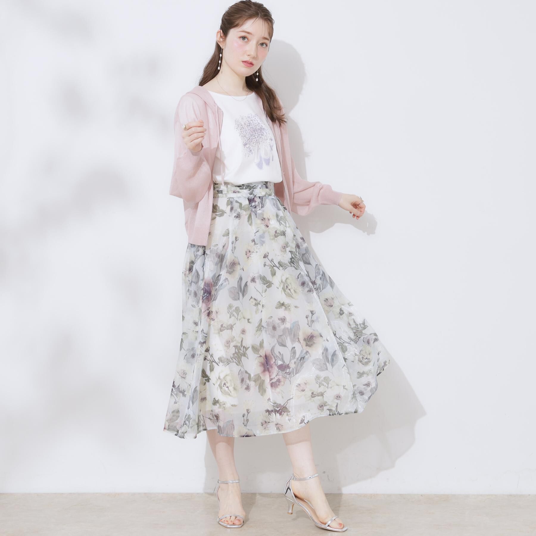 Couture broach「【上品な透け感・大人カジュアル】シアージップアップフーディー」|パーカー|