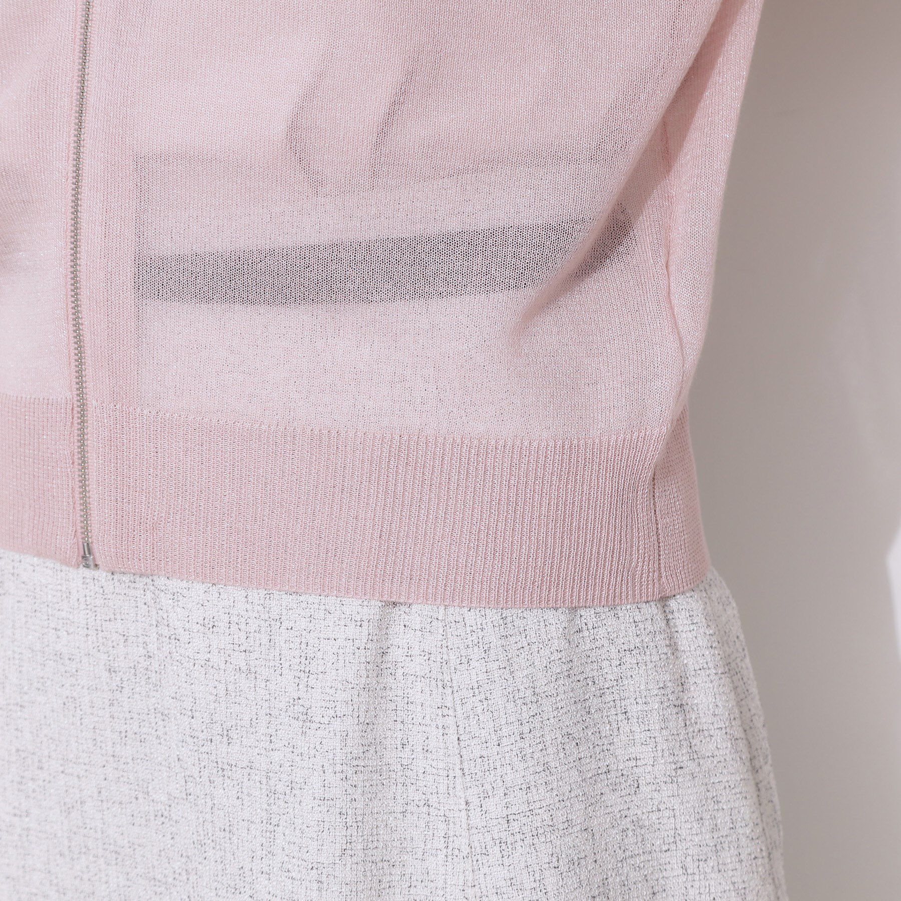 Couture broach「【上品な透け感・大人カジュアル】シアージップアップフーディー」|パーカー|